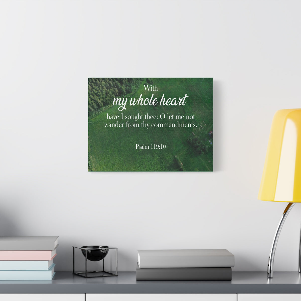 Scripture Walls Psalm 119:10 Whole Heart Bible Verse Canvas Christian Wall Art Ready to Hang Unframed-Express Your Love Gifts