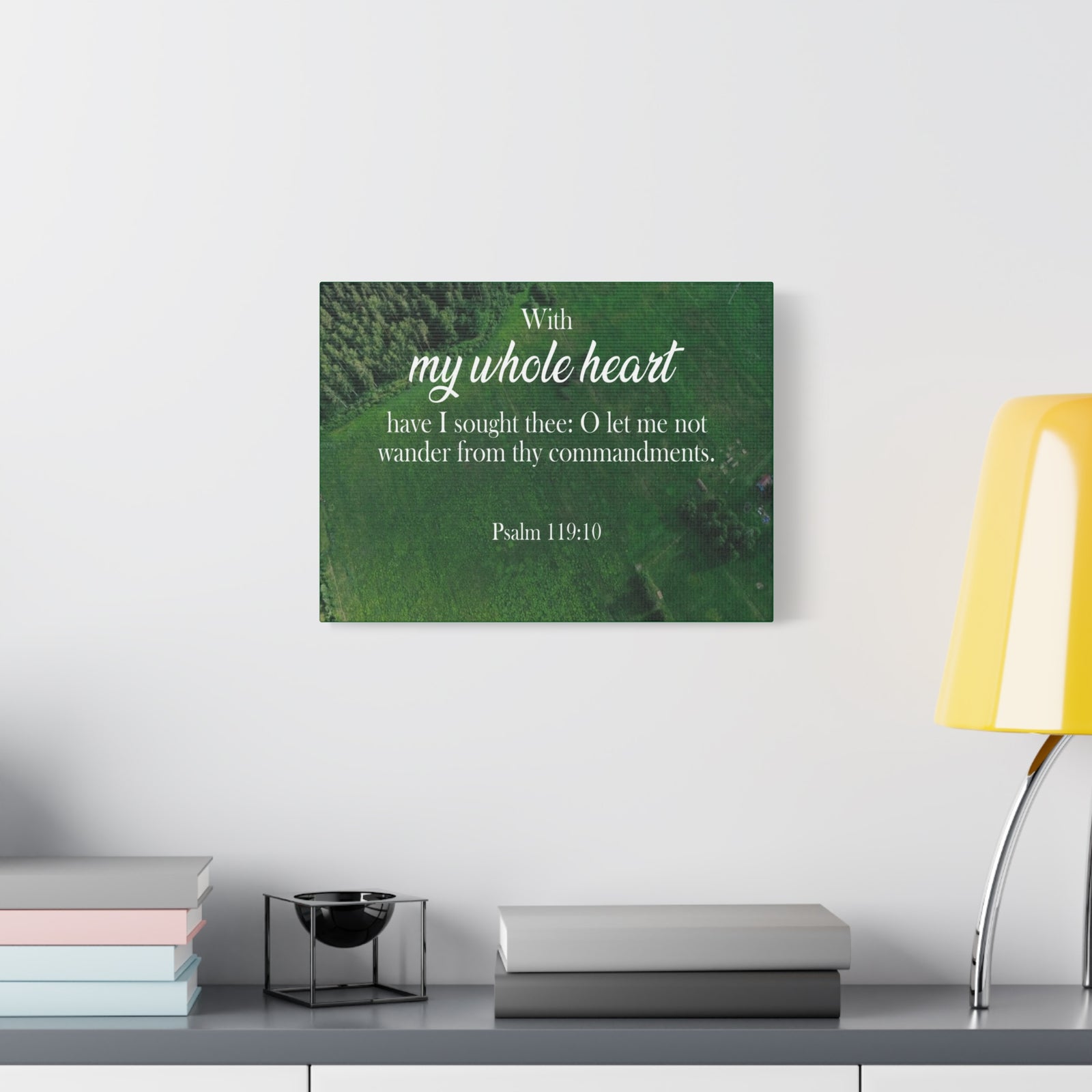 Scripture Walls Psalm 119:10 Whole Heart Bible Verse Canvas Christian Wall Art Ready to Hang Unframed-Express Your Love Gifts