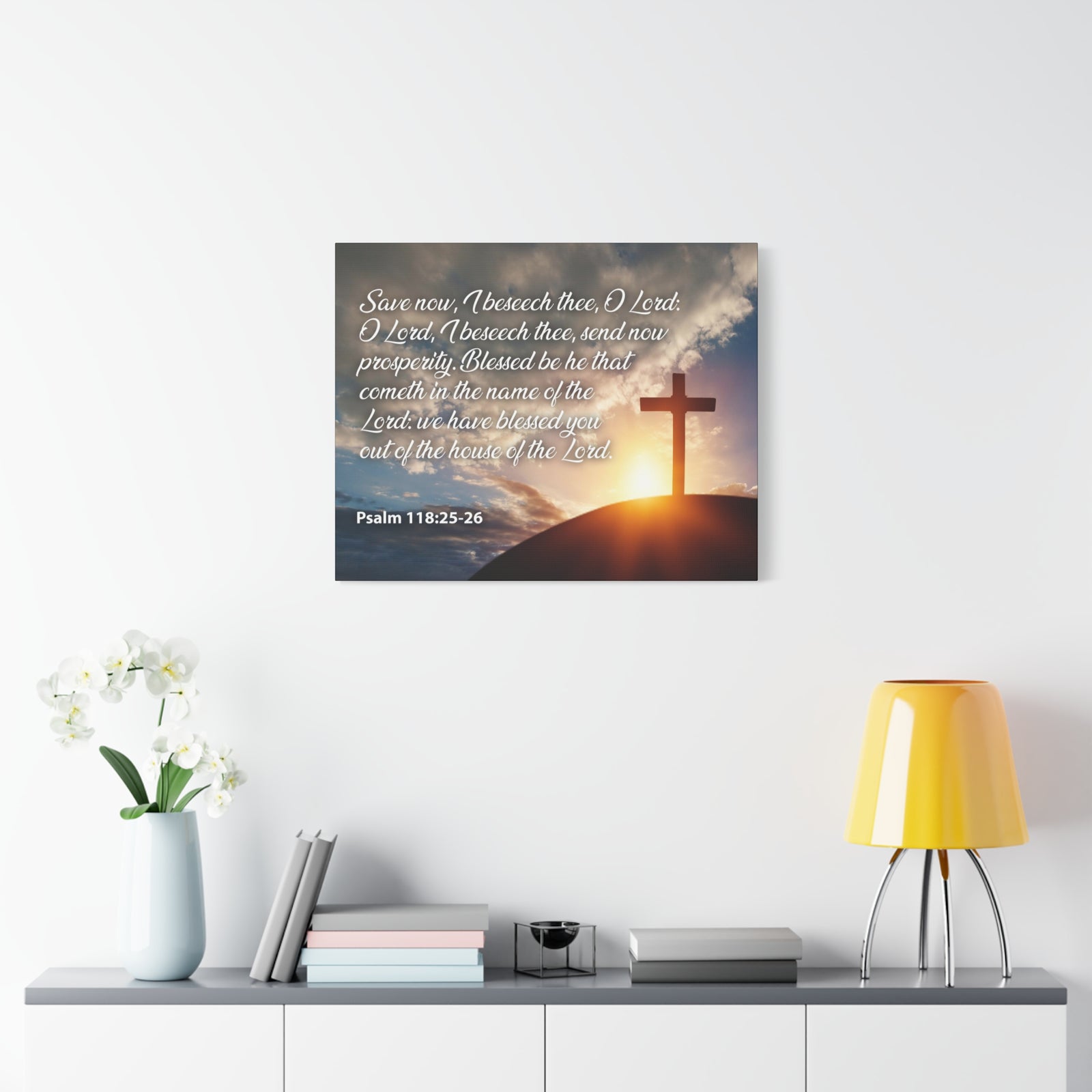Bible Verse Canvas The House of The Lord Psalm 118:25-26 Christian Home Decor Scripture Art-Express Your Love Gifts