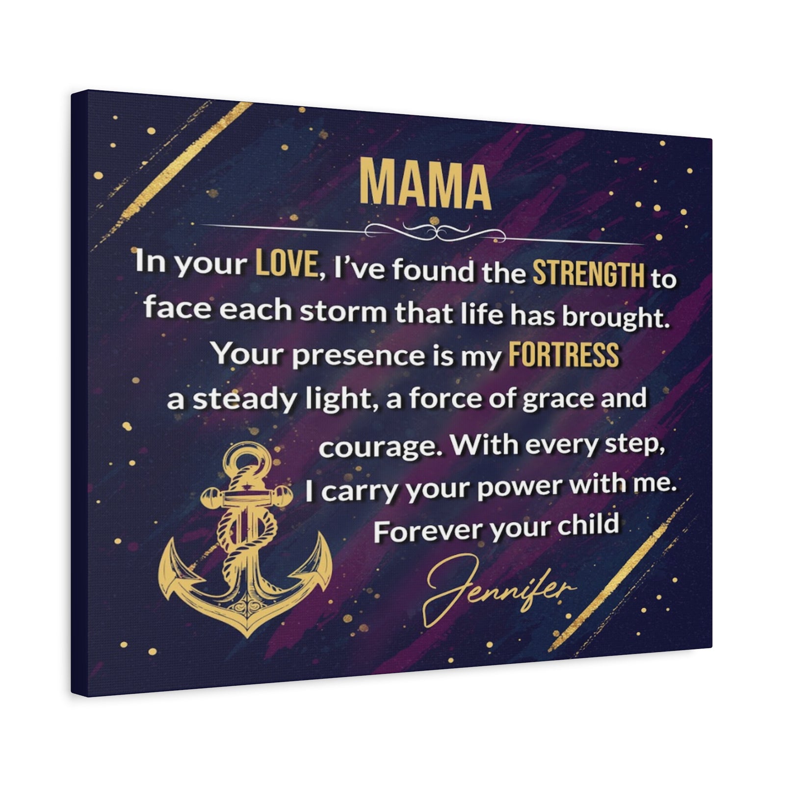 Personalized To Mom In Your Love I Find Strength Custom Canvas Wall Art-Express Your Love Gifts