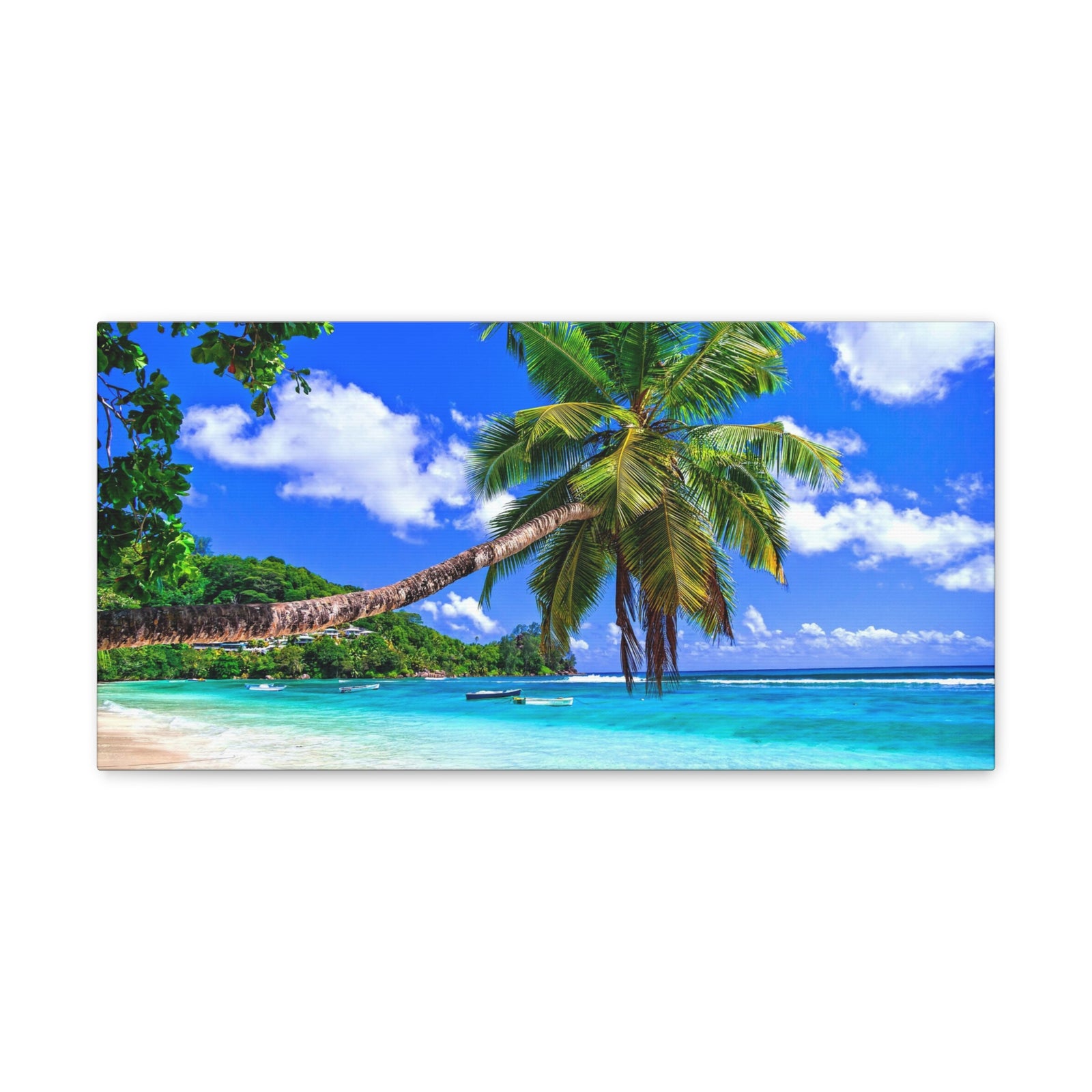 Exotic Tropical Beach Scenery Ocean Canvas Wall Art for Home Decor Ready-to-Hang-Express Your Love Gifts