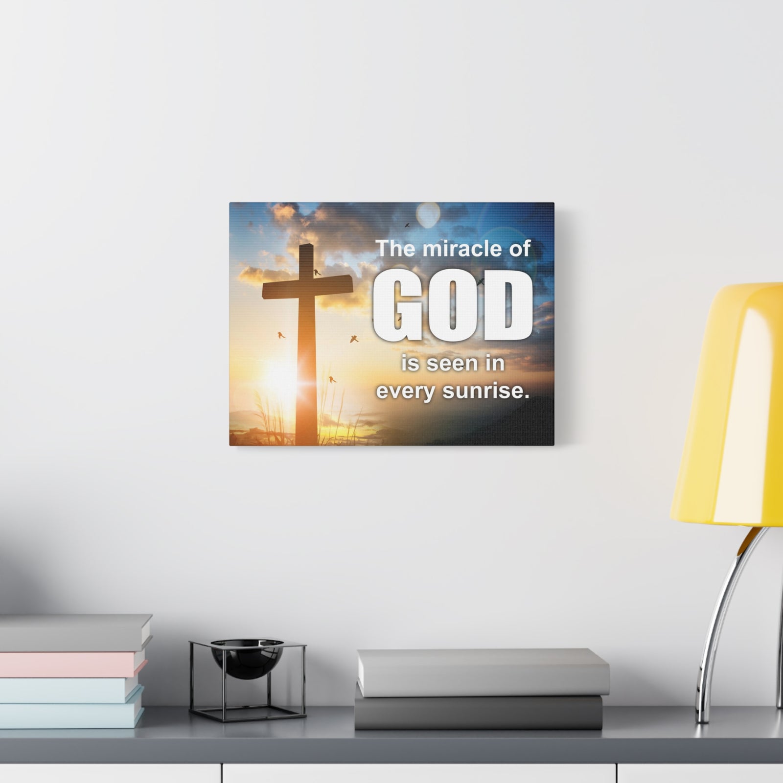 Scripture Canvas The Miracle of God Psalm 118:24 Christian Wall Art Bible Verse Print Ready to Hang-Express Your Love Gifts