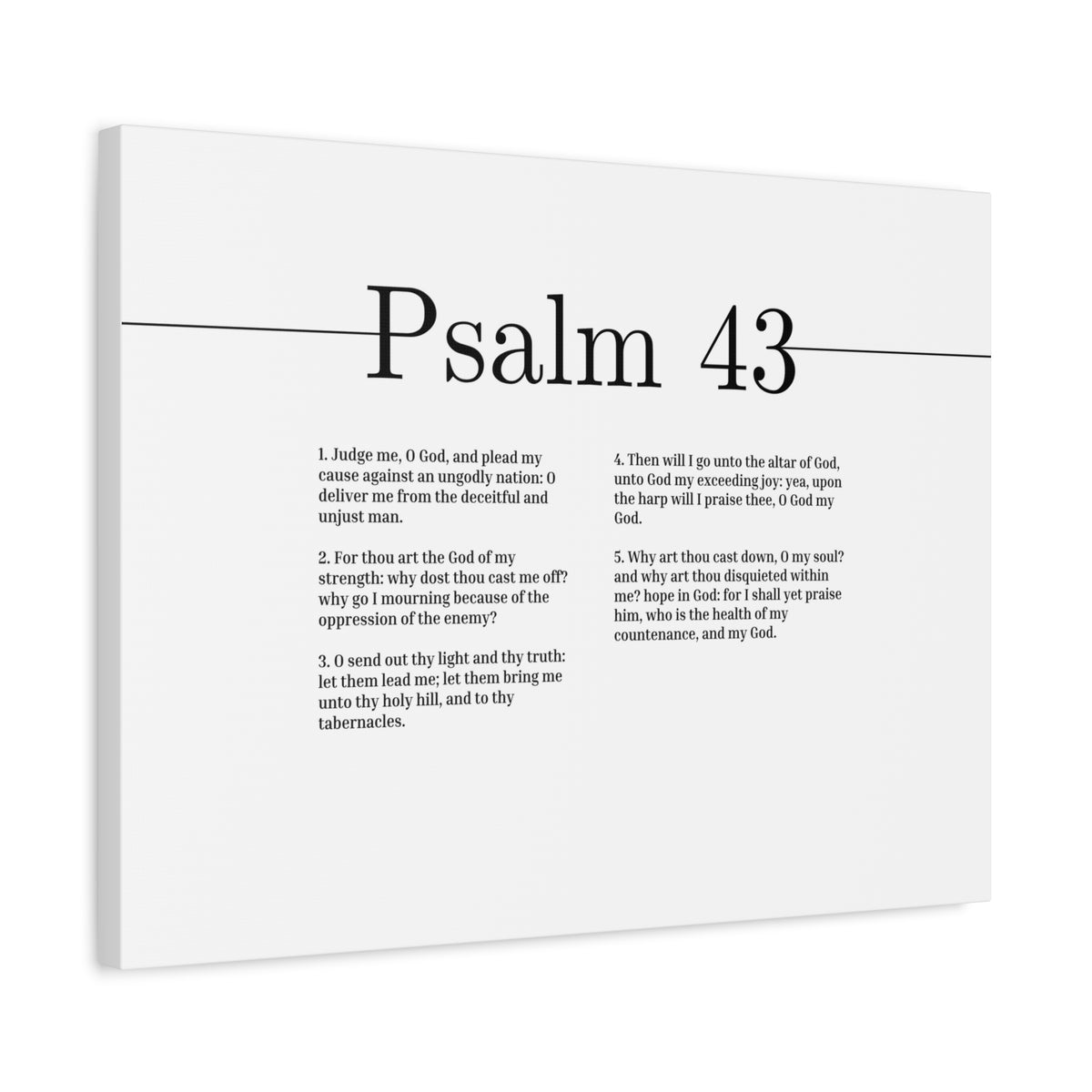 Scripture Canvas Judge Me, O God Psalm 43 Christian Wall Art Bible Verse Print Ready to Hang-Express Your Love Gifts