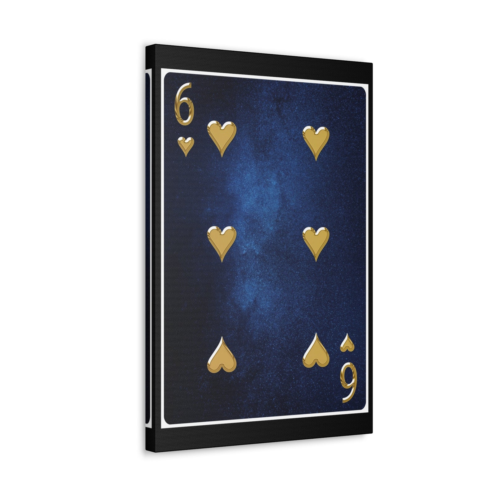 Six Of Hearts Space Background Playing Card Canvas Wall Art for Home Decor Ready-to-Hang-Express Your Love Gifts