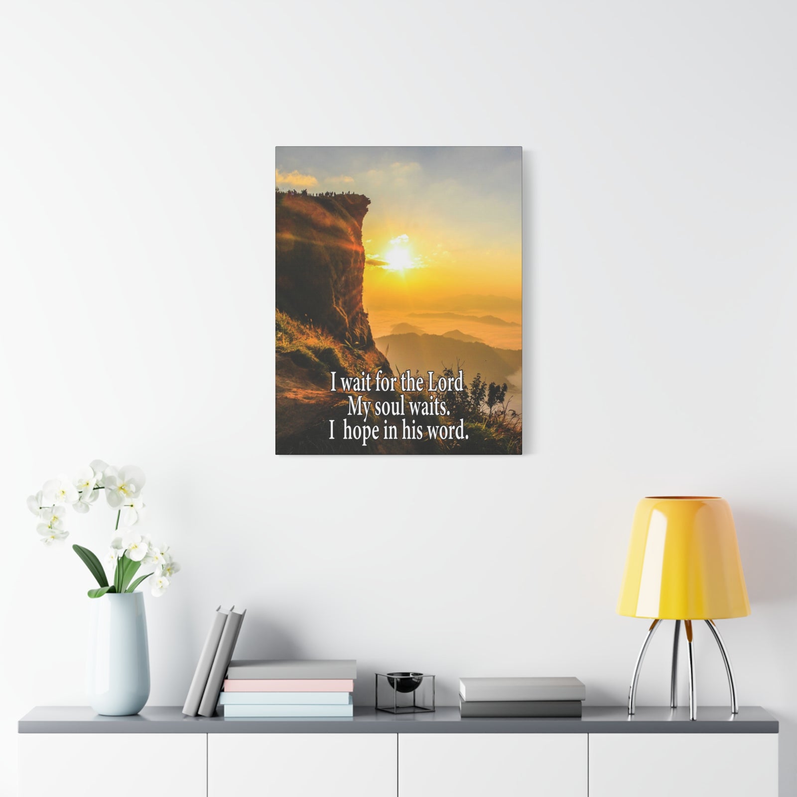 I Wait For The LordScripture Canvas I Wait For The Lord Psalm 130:5 Christian Wall Art Bible Verse Print Ready to Hang-Express Your Love Gifts