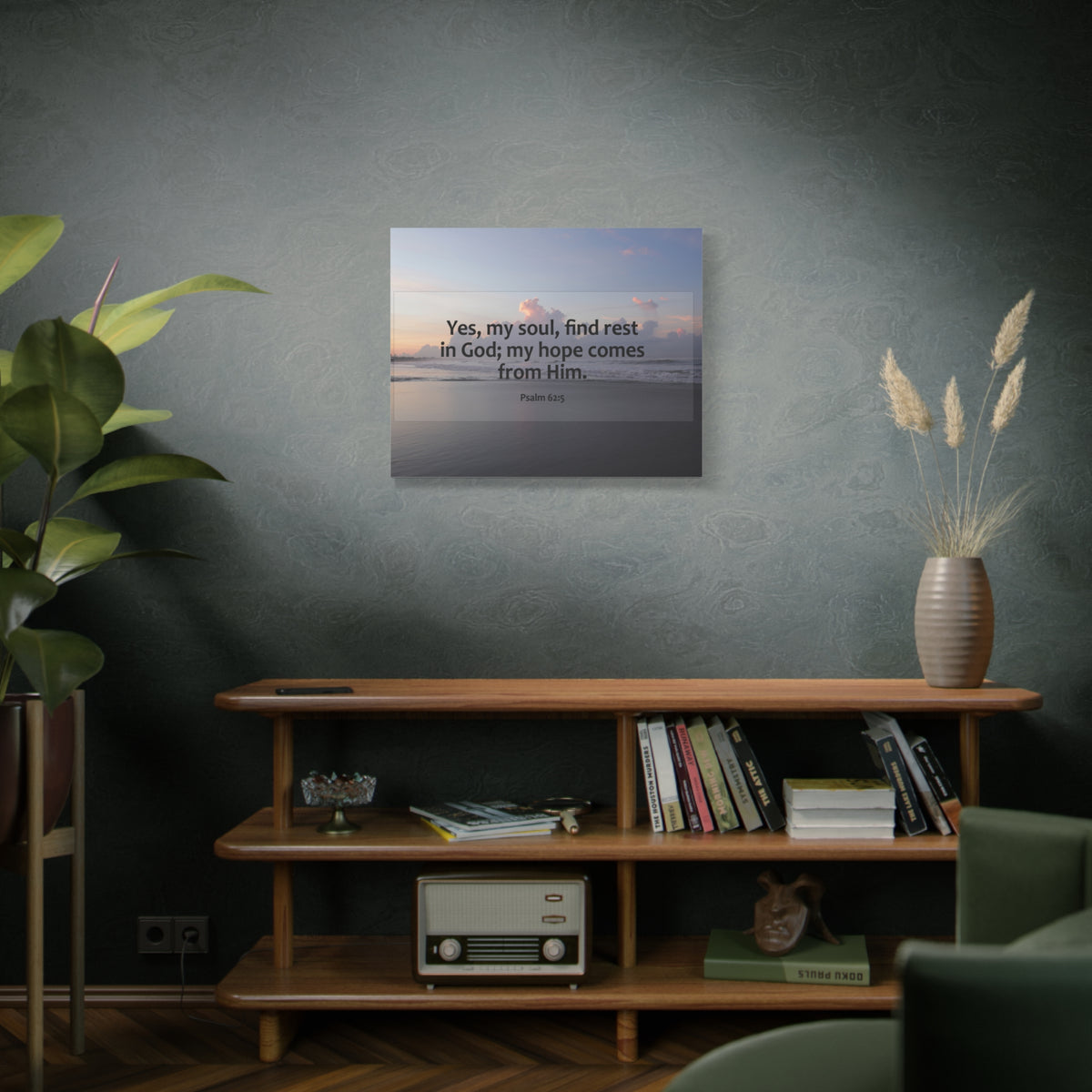 Scripture Canvas Find Rest In God Psalm 62:5 Christian Wall Art Bible Verse Print Ready to Hang-Express Your Love Gifts