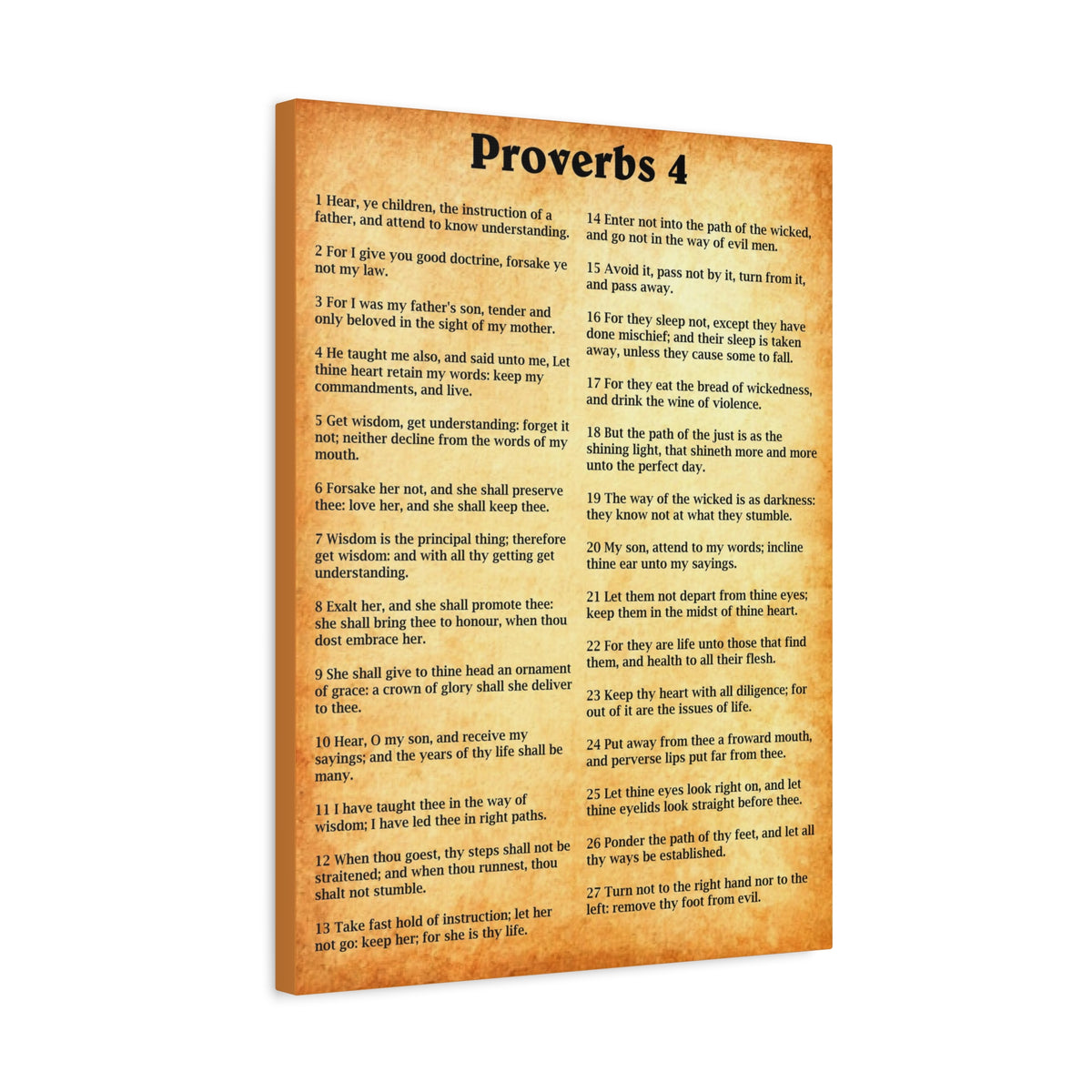 Scripture Walls Proverbs Chapter 4 Gold Bible Canvas Christian Wall Art Ready to Hang Unframed-Express Your Love Gifts