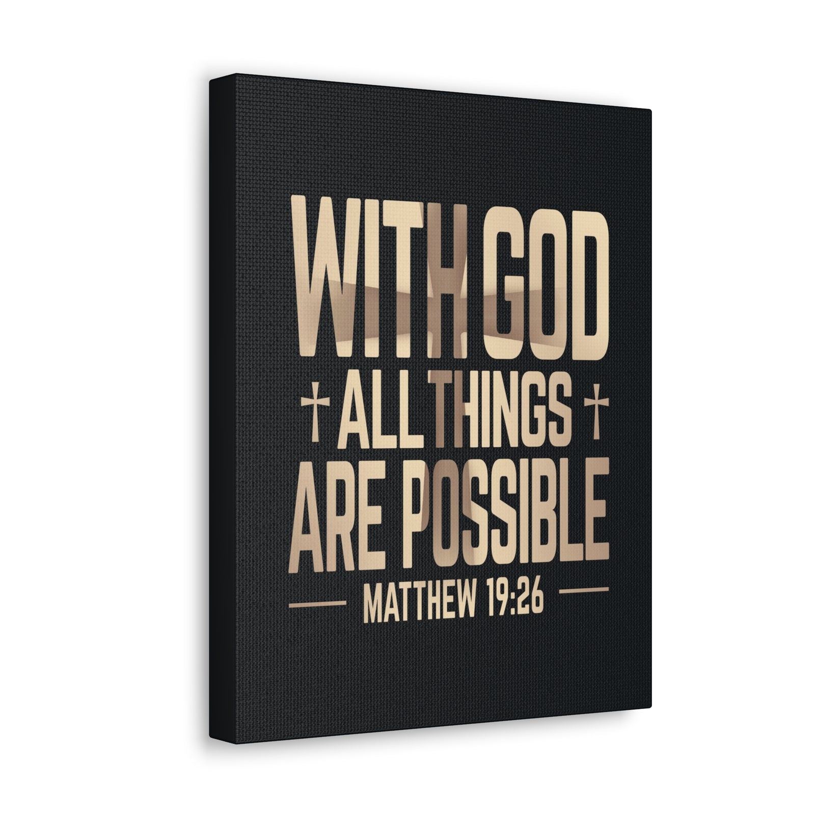 Scripture Walls Matthew 19:26 All Things Possible Bible Verse Canvas Christian Wall Art Ready to Hang Unframed-Express Your Love Gifts