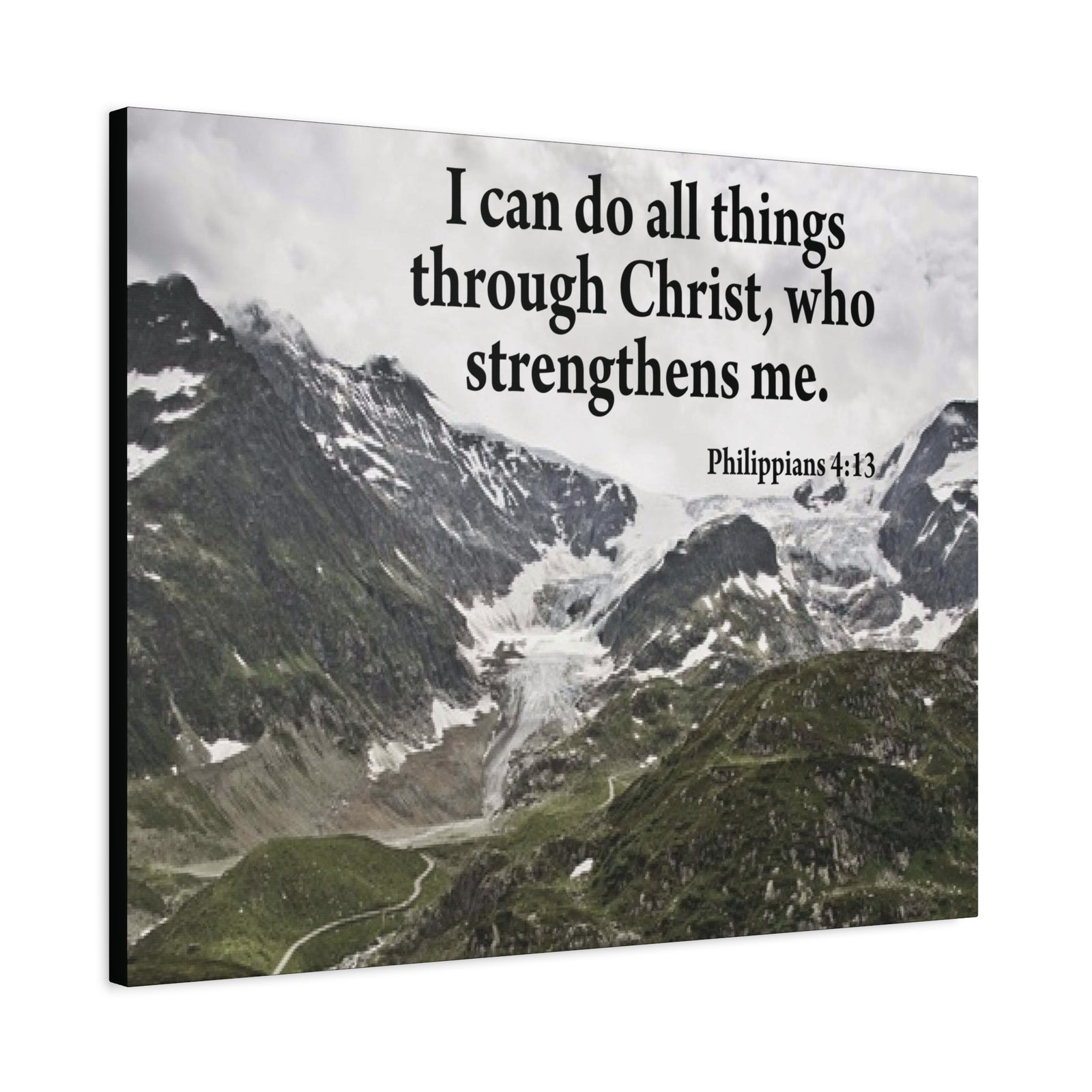 Scripture Canvas Christ Strenthens Me Philippians 4:13 Christian Wall Art Bible Verse Print Ready to Hang-Express Your Love Gifts