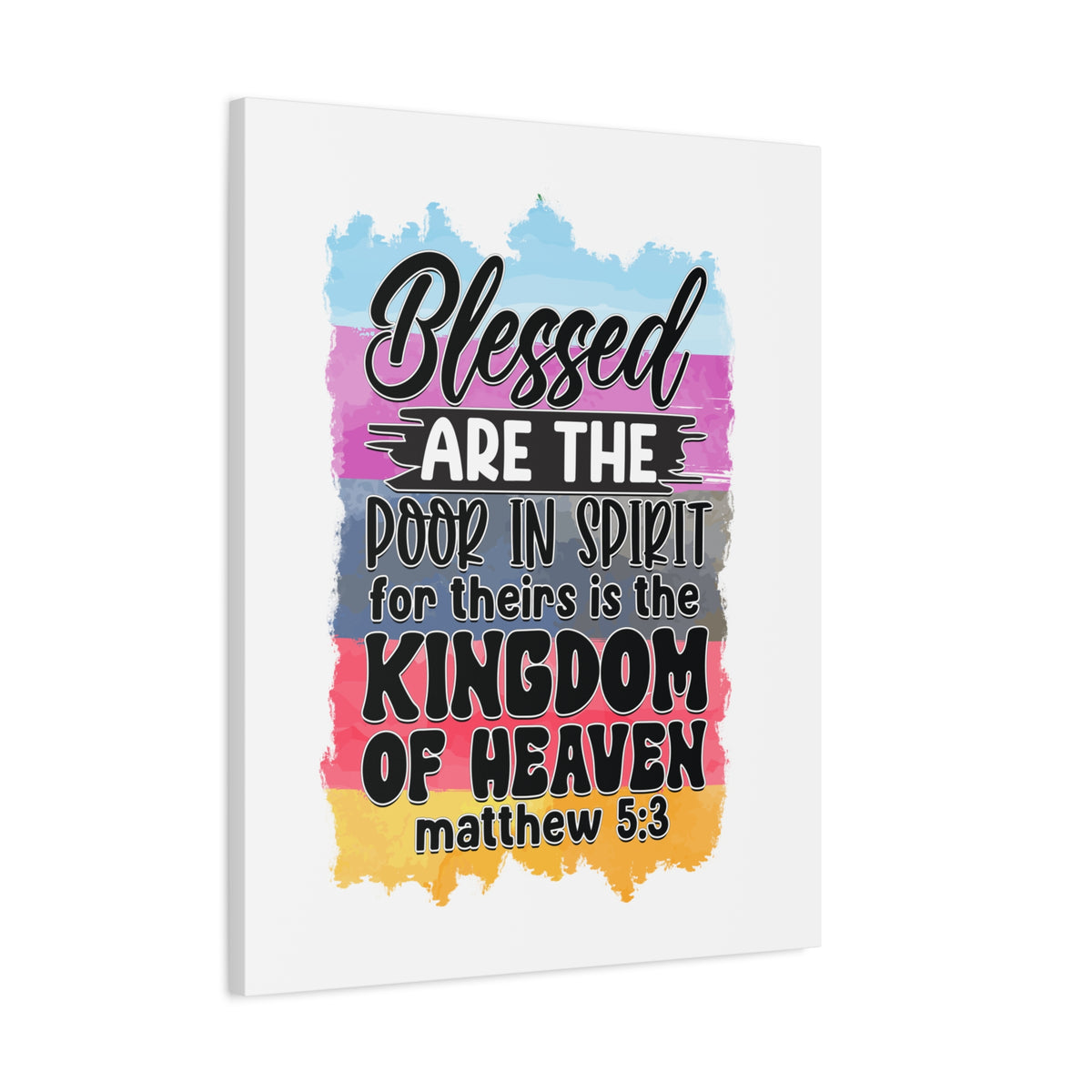 Scripture Walls Matthew 5:3 Kingdom of Heaven Colored Bible Verse Canvas Christian Wall Art Ready to Hang Unframed-Express Your Love Gifts