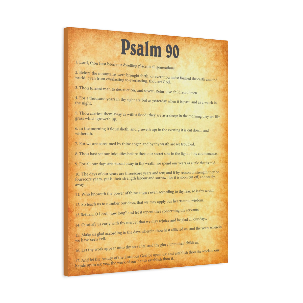 Scripture Walls Psalm 90 Gold Bible Chapter Canvas Christian Wall Art Ready to Hang Unframed-Express Your Love Gifts