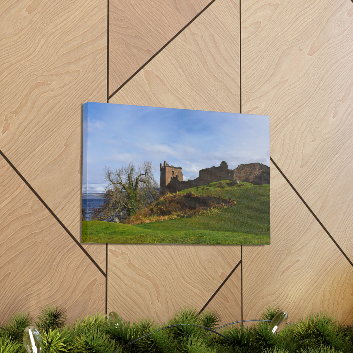 Ruins of Urquhart Scotland Nature Wilderness Photography Canvas Wall Art for Home Decor Ready-to-Hang-Express Your Love Gifts