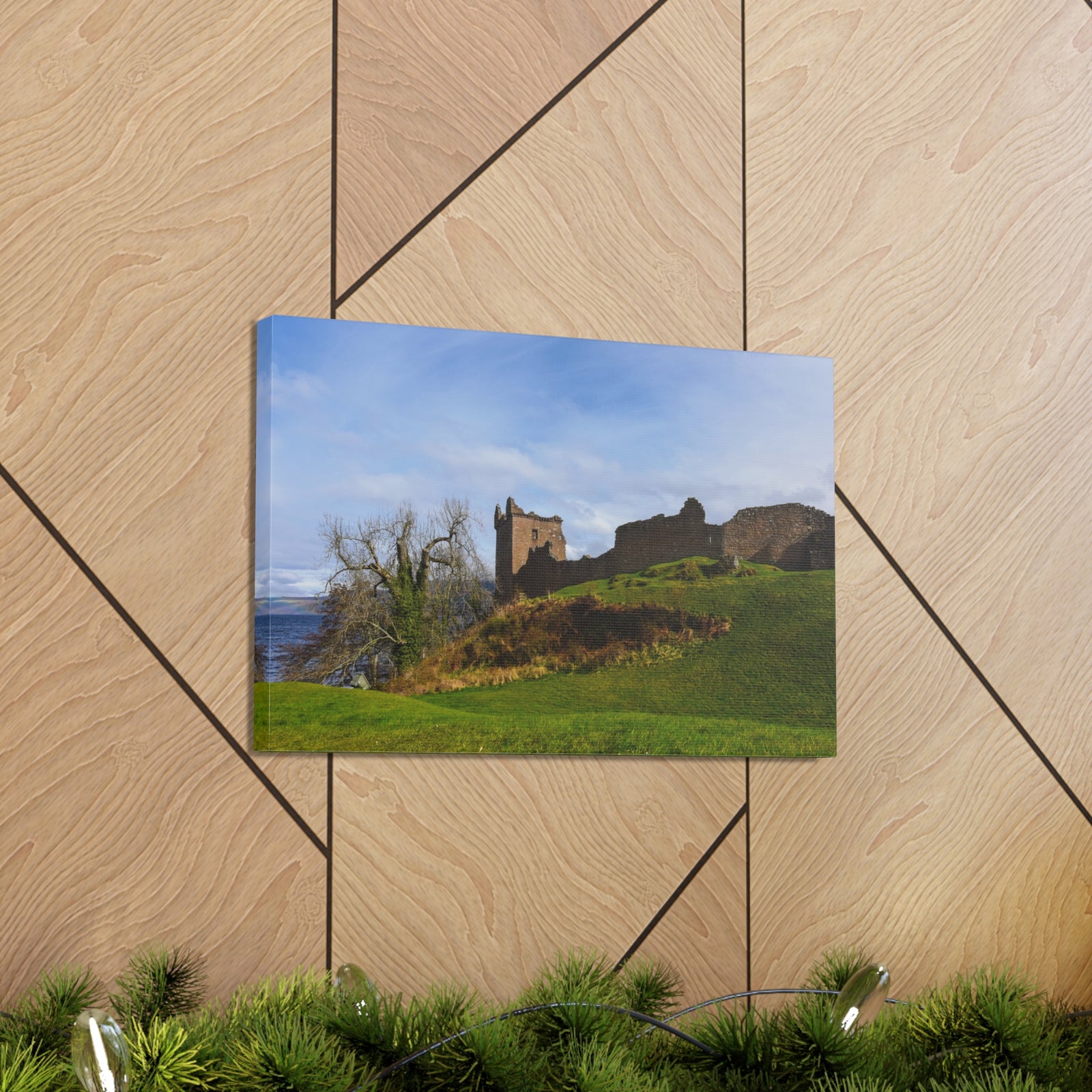 Ruins of Urquhart Scotland Nature Wilderness Photography Canvas Wall Art for Home Decor Ready-to-Hang-Express Your Love Gifts