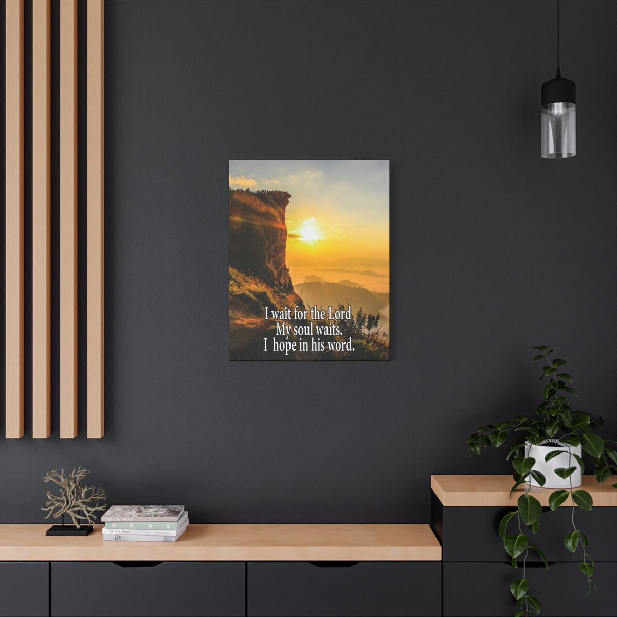 I Wait For The LordScripture Canvas I Wait For The Lord Psalm 130:5 Christian Wall Art Bible Verse Print Ready to Hang-Express Your Love Gifts