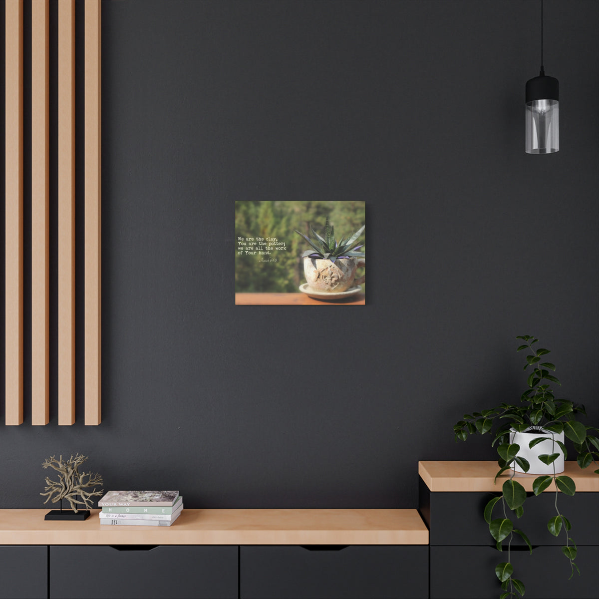 Scripture Canvas We Are The Clay Isaiah 64:8 Christian Wall Art Bible Verse Print Ready to Hang-Express Your Love Gifts