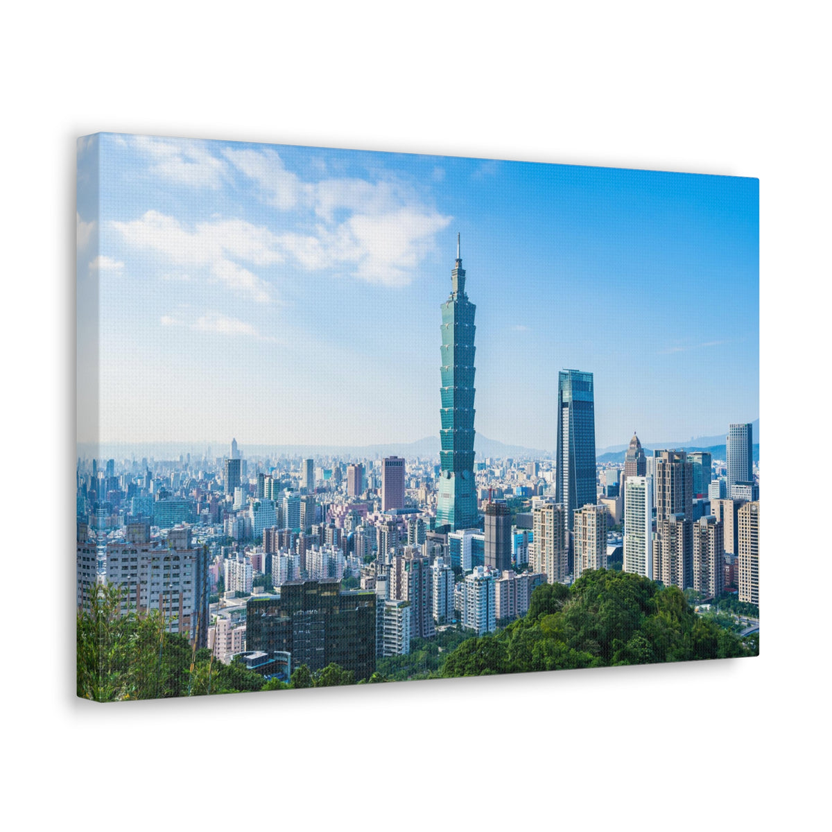 Taipei Daytime Skyline Canvas Artwork High-Quality Breathtaking Stunning Cityscape for Home Decor Ready to Hang-Express Your Love Gifts