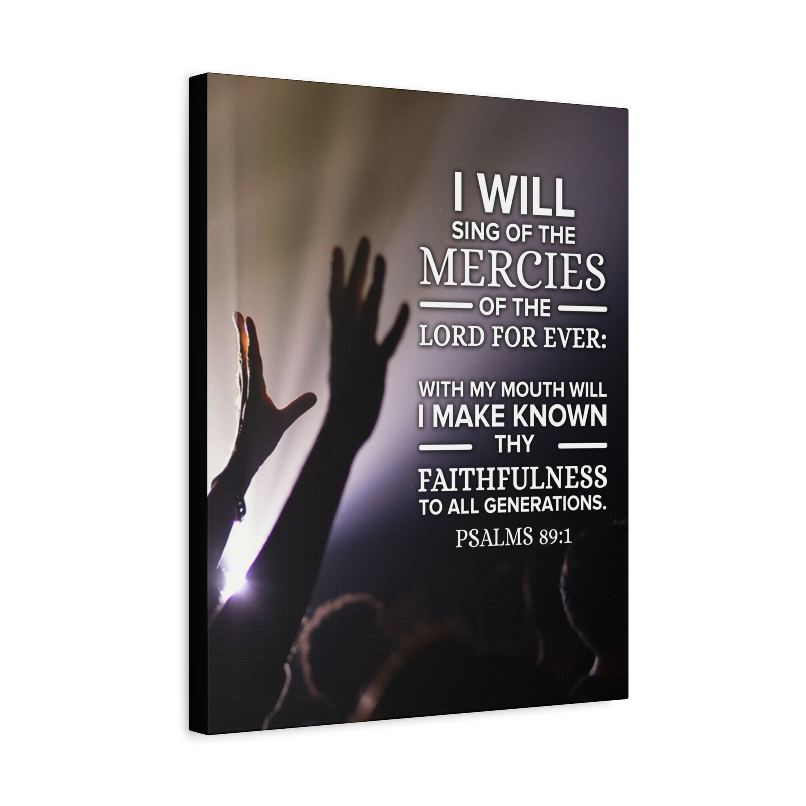 Scripture Canvas Mercies Psalm 89:1 Christian Wall Art Bible Verse Print Ready to Hang-Express Your Love Gifts