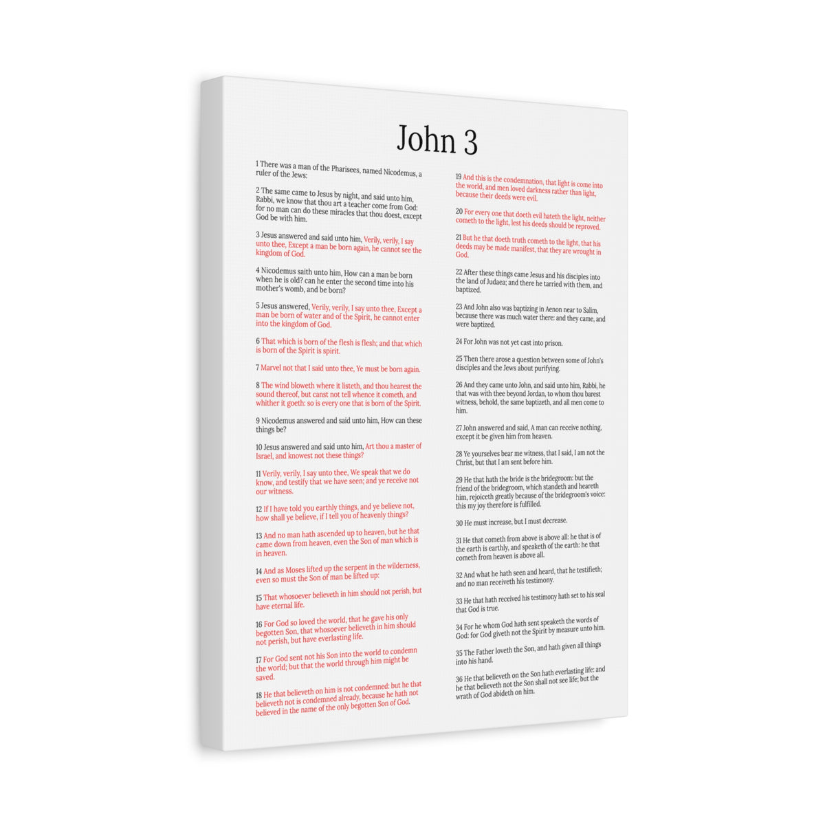 Scripture Walls Jesus and Nicodemus John 3 White Christian Wall Art Print Ready to Hang Unframed-Express Your Love Gifts
