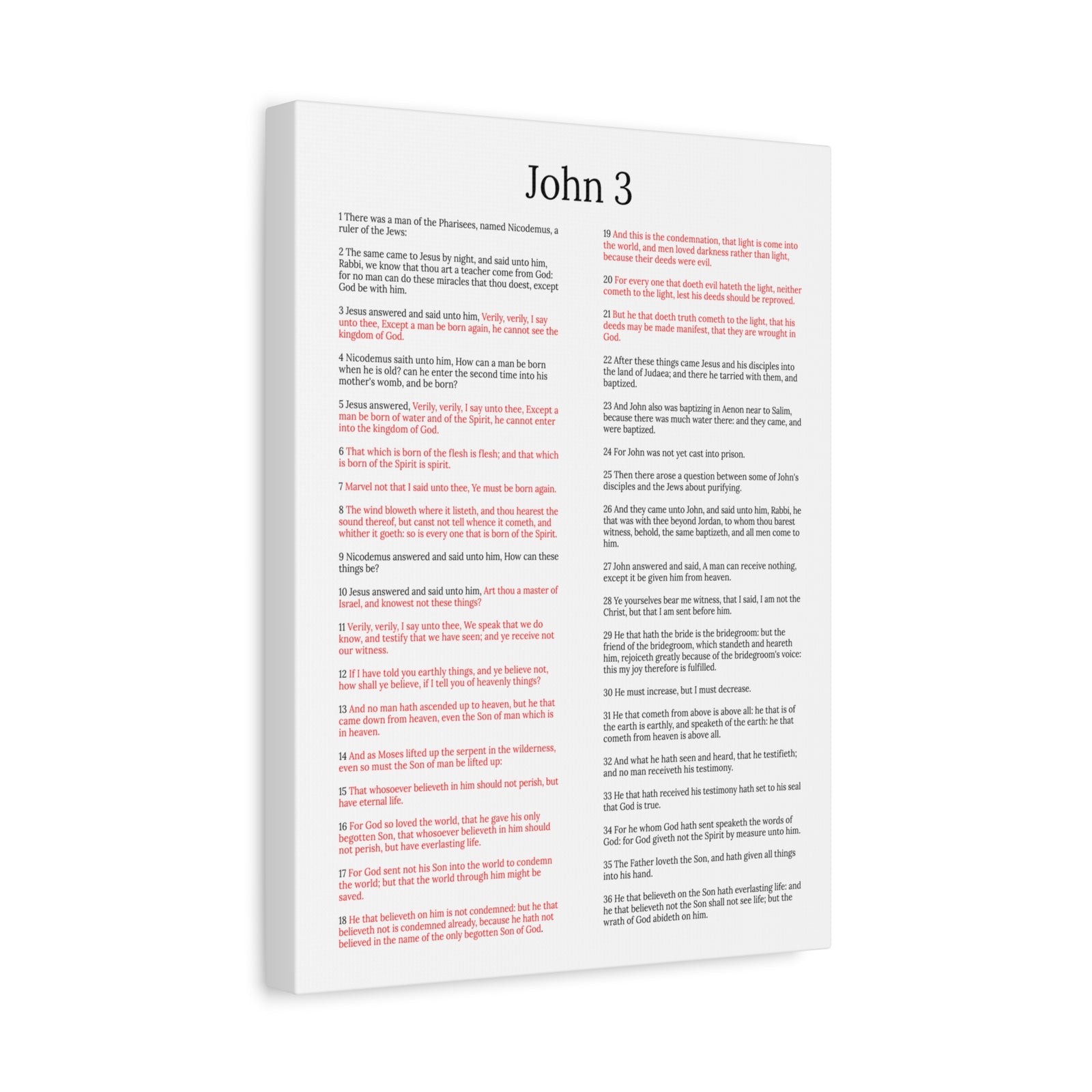 Scripture Walls Jesus and Nicodemus John 3 White Christian Wall Art Print Ready to Hang Unframed-Express Your Love Gifts