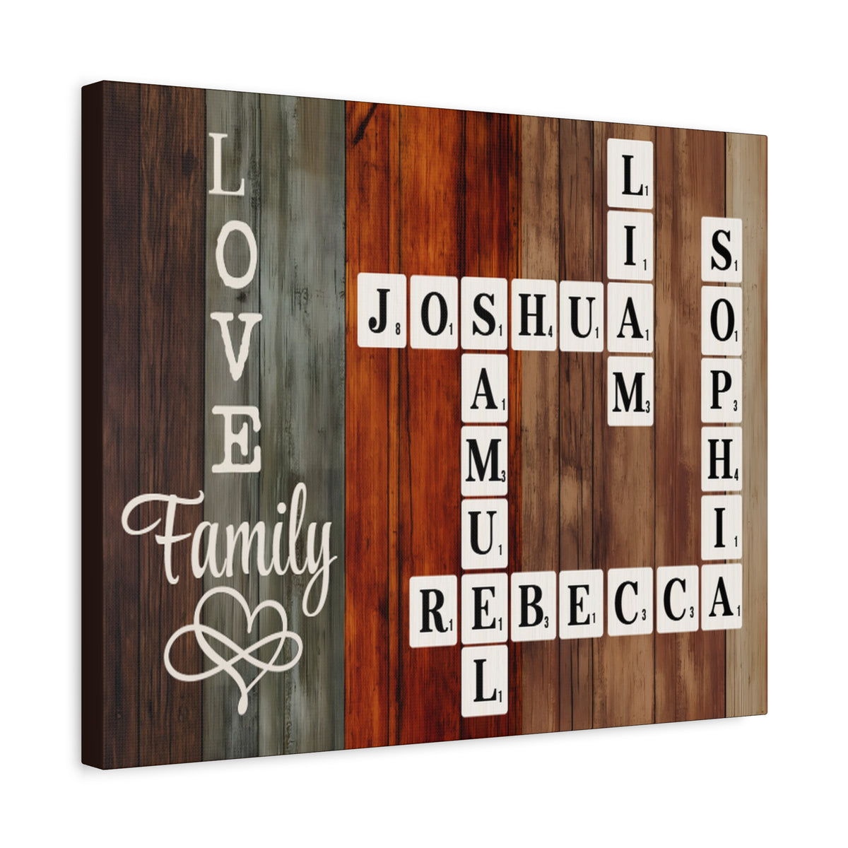 Personalized Scrabble Name Love Family Motivational Wall Art Print Ready to Hang-Express Your Love Gifts