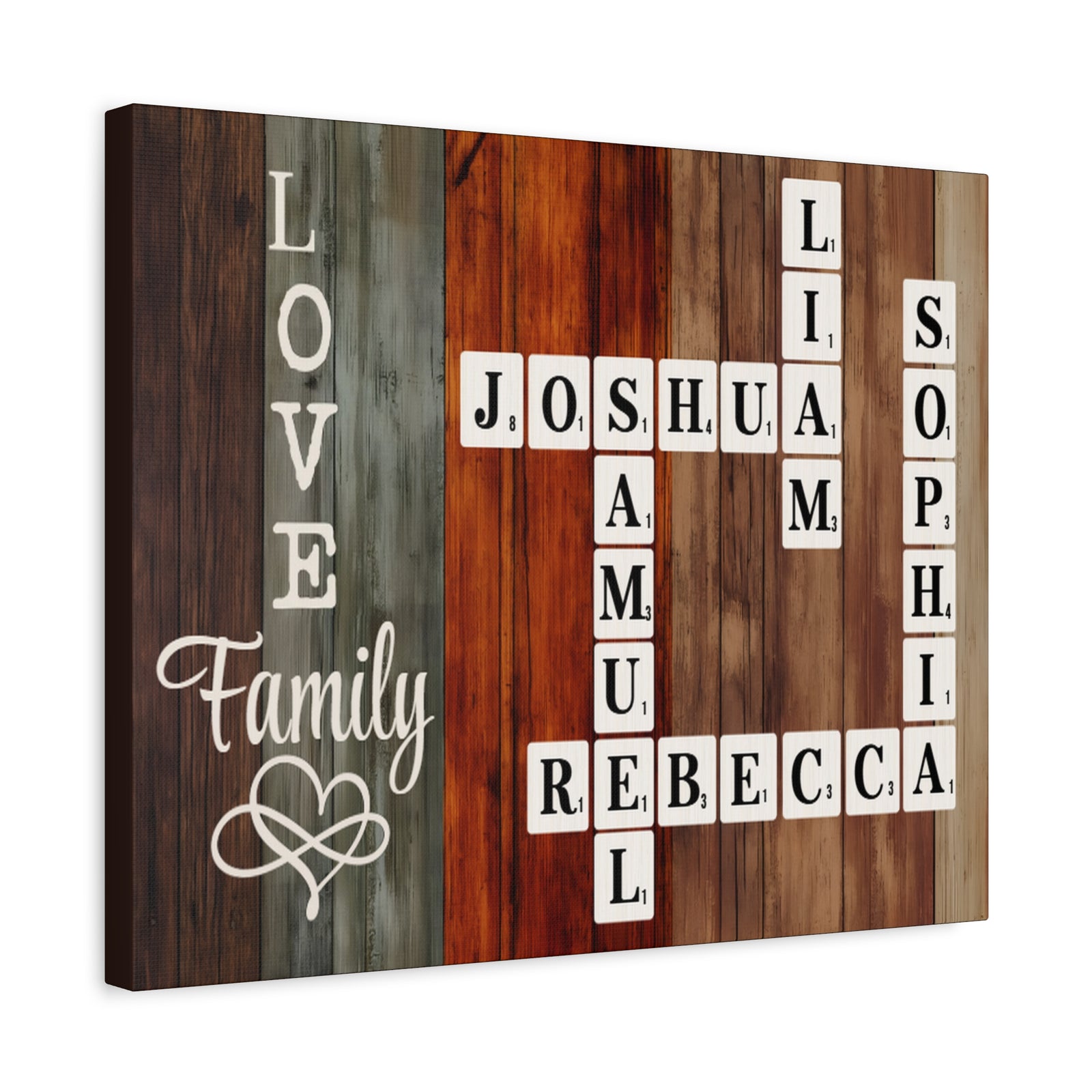 Personalized Scrabble Name Love Family Motivational Wall Art Print Ready to Hang-Express Your Love Gifts