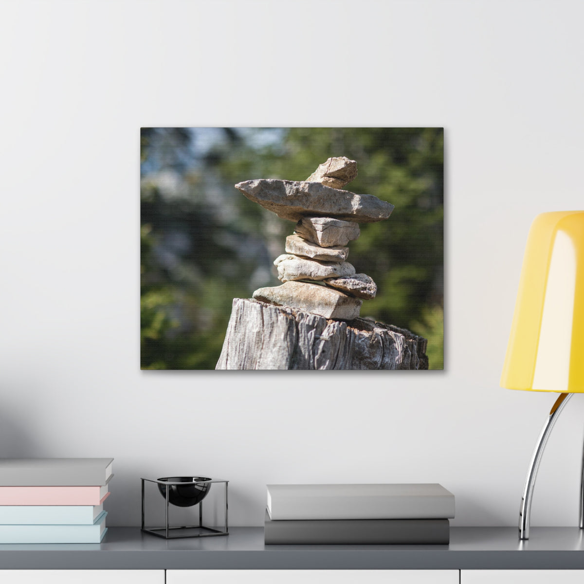 Stones Trail as Marker Forest Floral Nature Photography Canvas Wall Art for Home Decor Ready-to-Hang-Express Your Love Gifts