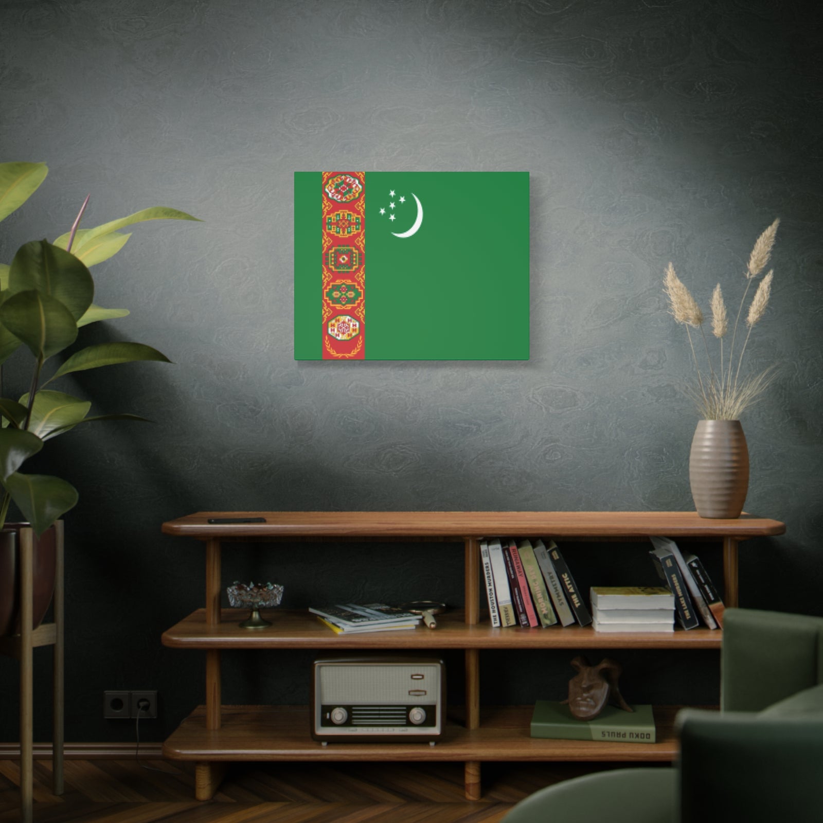 Turkmenistan Country Flag Canvas Vibrant Wall Art Unframed Home Decor-Express Your Love Gifts