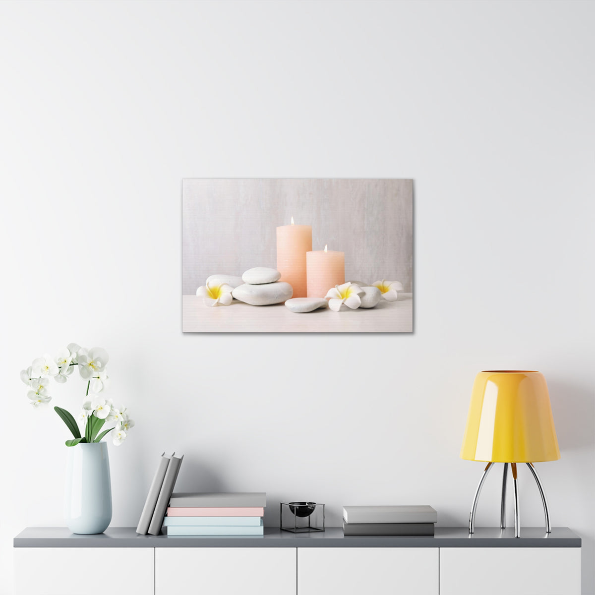 Lighted Candles and Flowers Forest Floral Nature Photography Canvas Wall Art for Home Decor Ready-to-Hang-Express Your Love Gifts