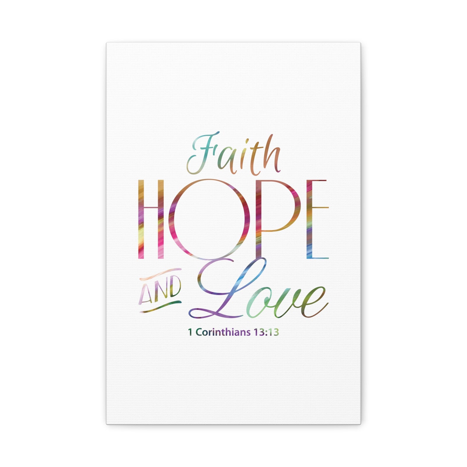 Scripture Canvas Faith Hope And Love 1 Corinthians 13:13 Christian Wall Art Bible Verse Print Ready To Hang-Express Your Love Gifts