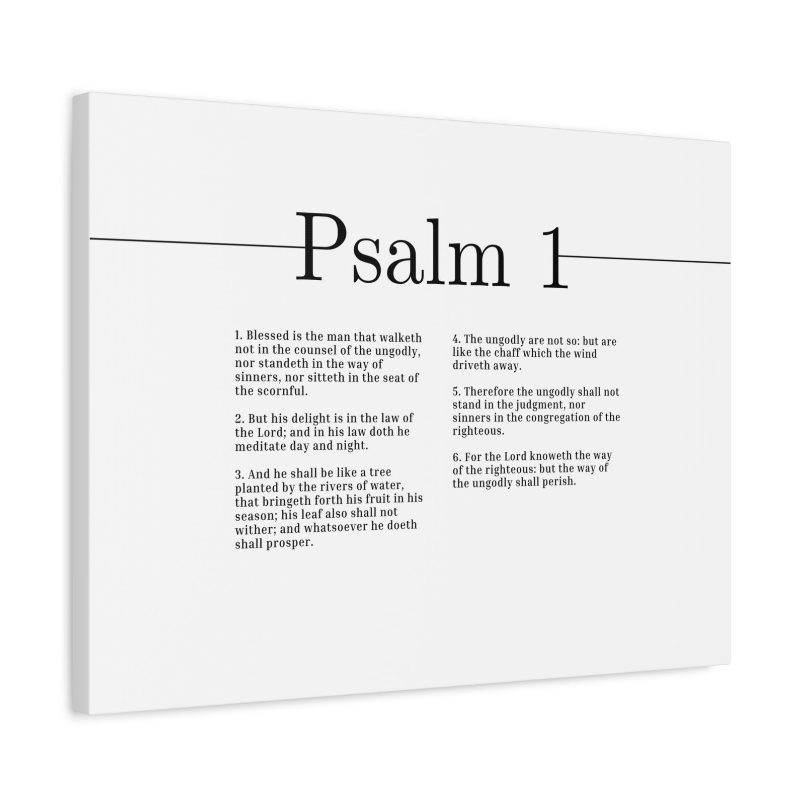 Scripture Canvas The Way Of The Righteous Psalm 1 Christian Wall Art Bible Verse Print Ready to Hang-Express Your Love Gifts