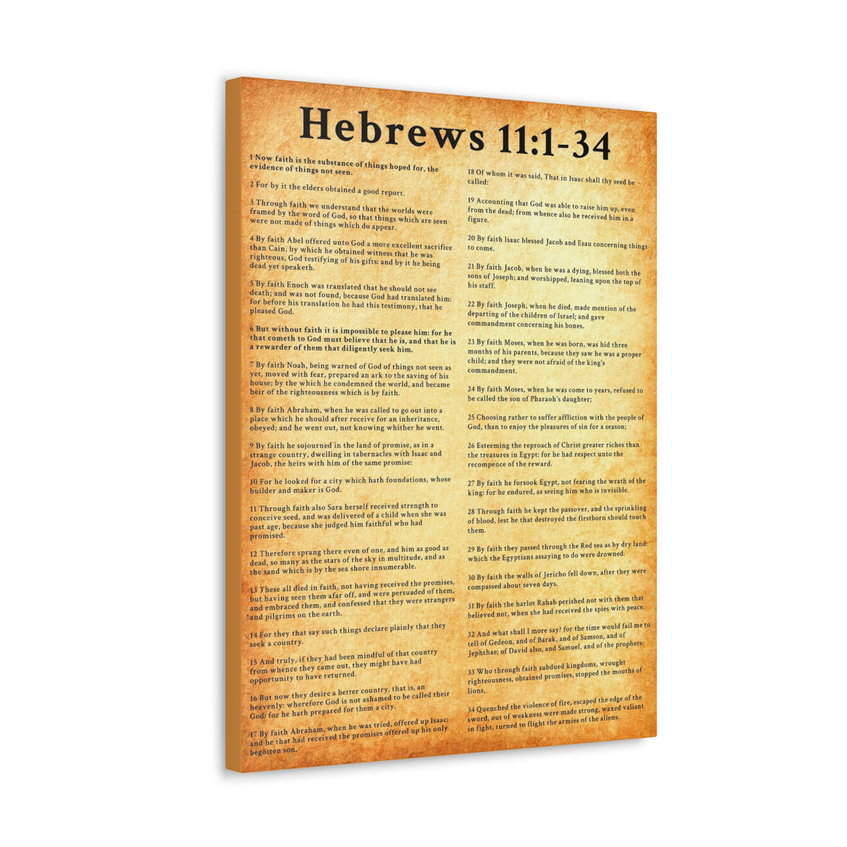 Scripture Walls Hebrews 11:1-34 Bible Verse Canvas Christian Wall Art Ready to Hang Unframed-Express Your Love Gifts