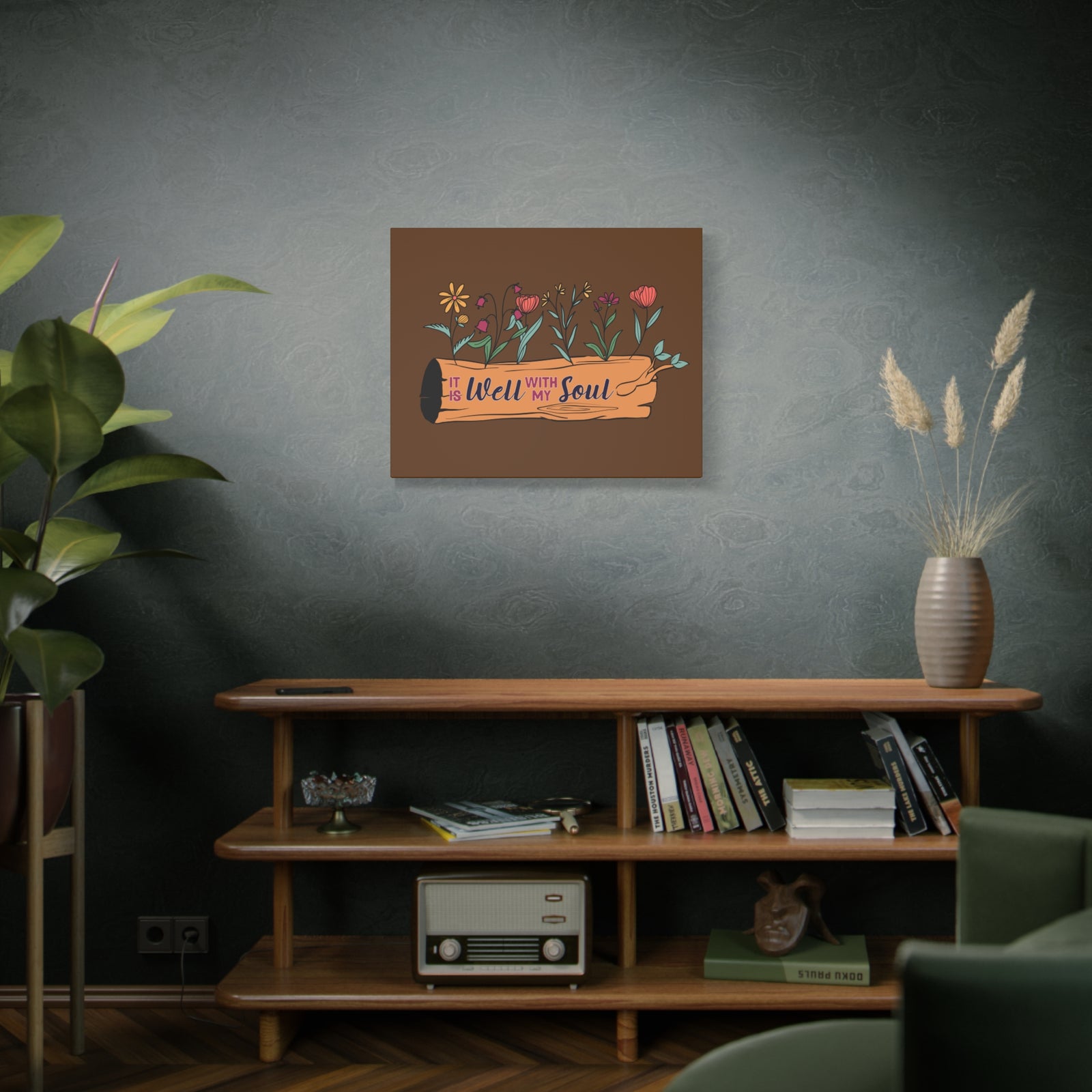 Scripture Canvas With My Soul Flower Psalm 42:7 Christian Wall Art Bible Verse Print Ready to Hang-Express Your Love Gifts