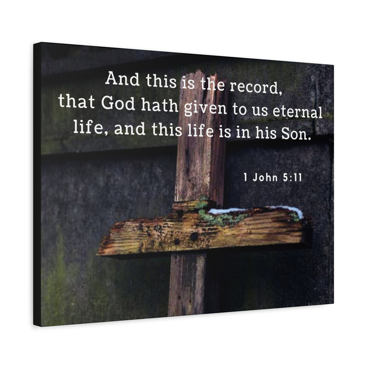 Scripture Walls The Record 1 John 5:11 Bible Verse Canvas Christian Wall Art Ready to Hang-Express Your Love Gifts