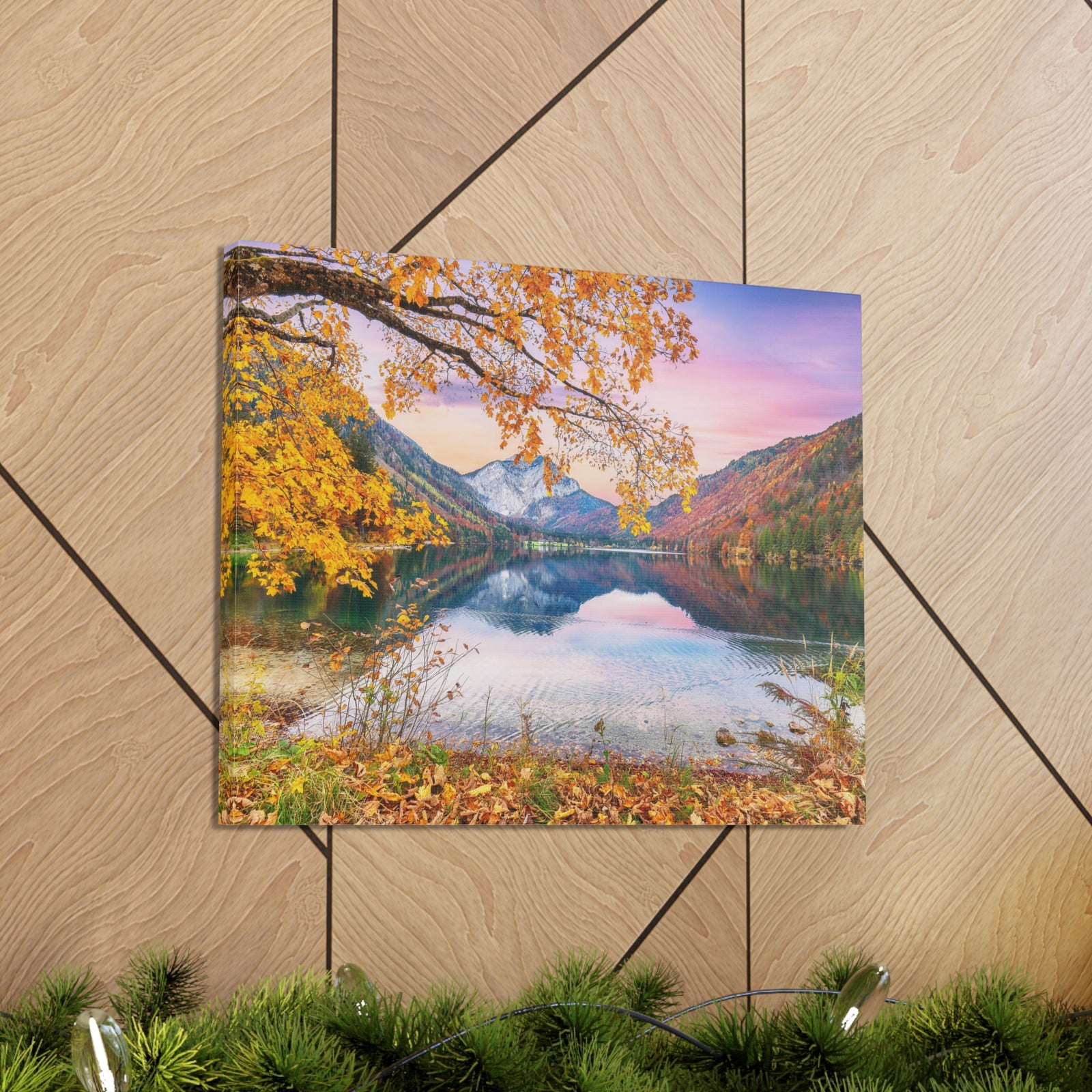 Stunning Autumn Scene Forest Floral Nature Photography Canvas Wall Art for Home Decor Ready-to-Hang-Express Your Love Gifts