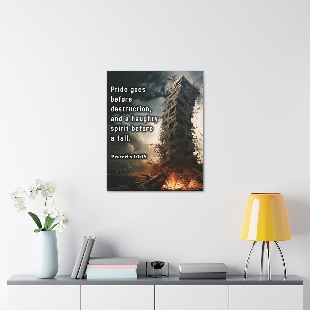 Scripture Walls Pride Before Fall Proverbs 16:18 Christian Wall Art Print Ready to Hang Unframed-Express Your Love Gifts