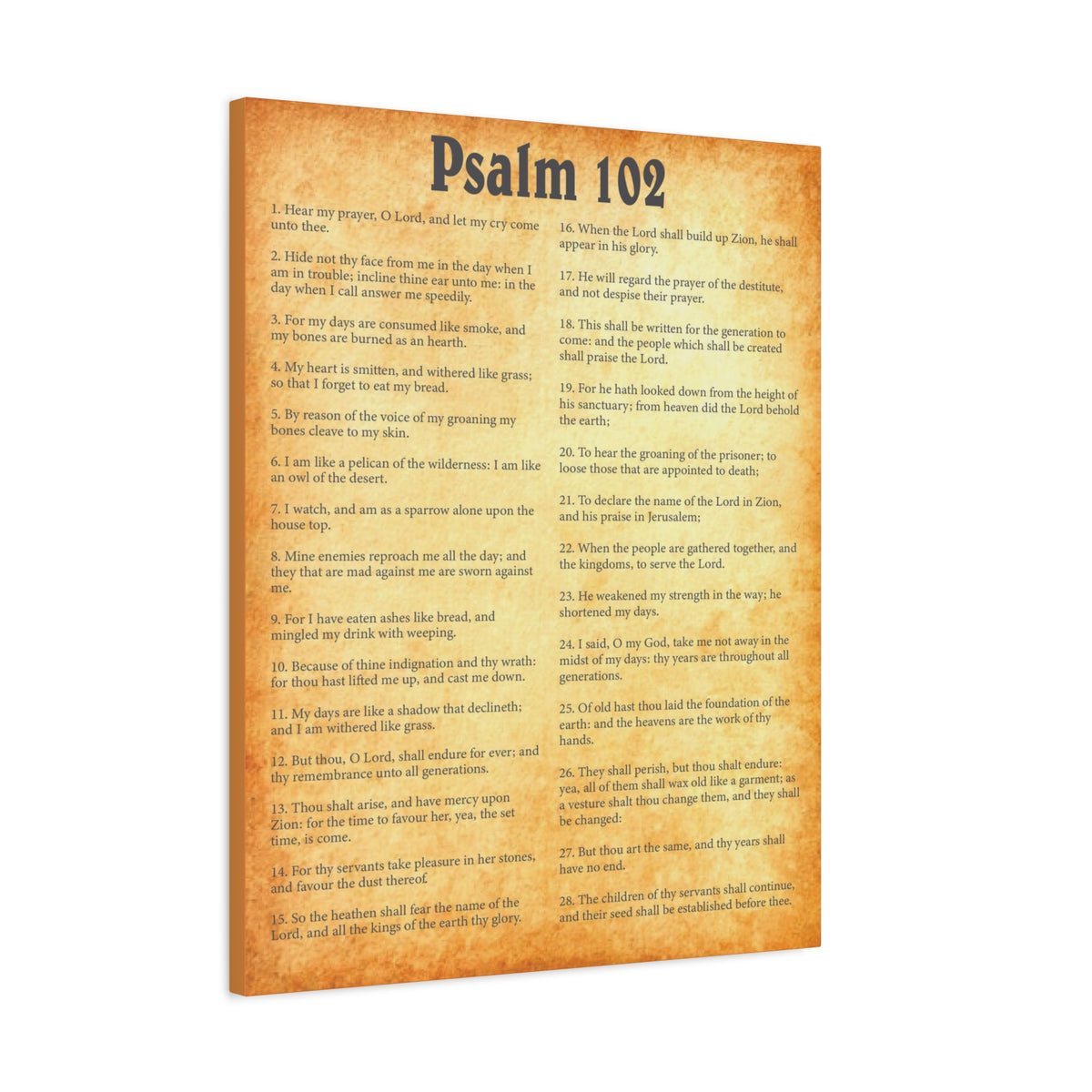 Scripture Walls Psalm 102 Gold Bible Chapter Canvas Christian Wall Art Ready to Hang-Express Your Love Gifts