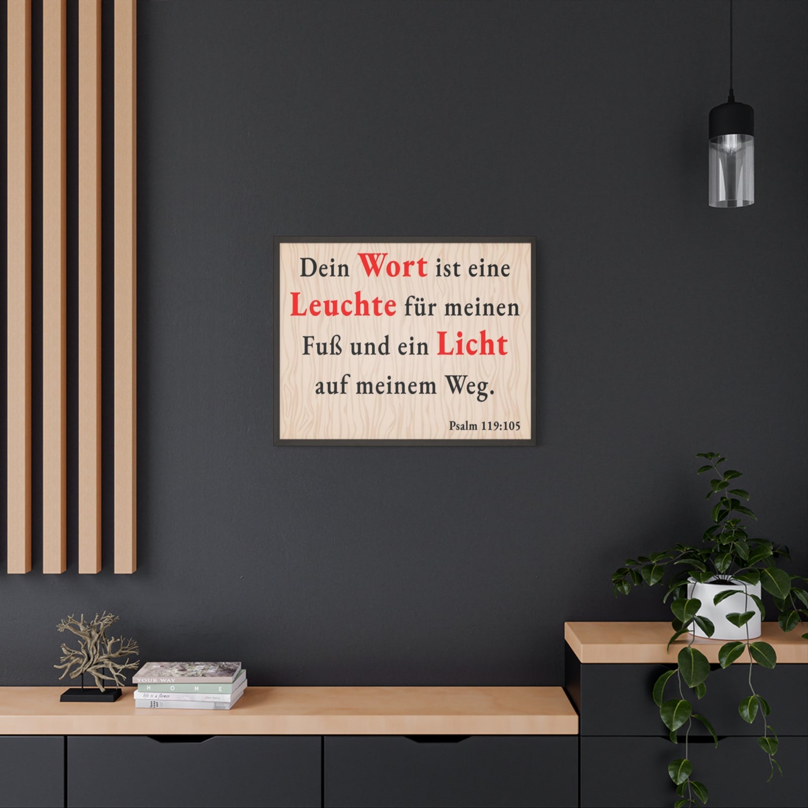 Scripture Walls Psalm 119:105 Word is Light German Bible Verse Canvas Christian Wall Art Ready to Hang Unframed-Express Your Love Gifts