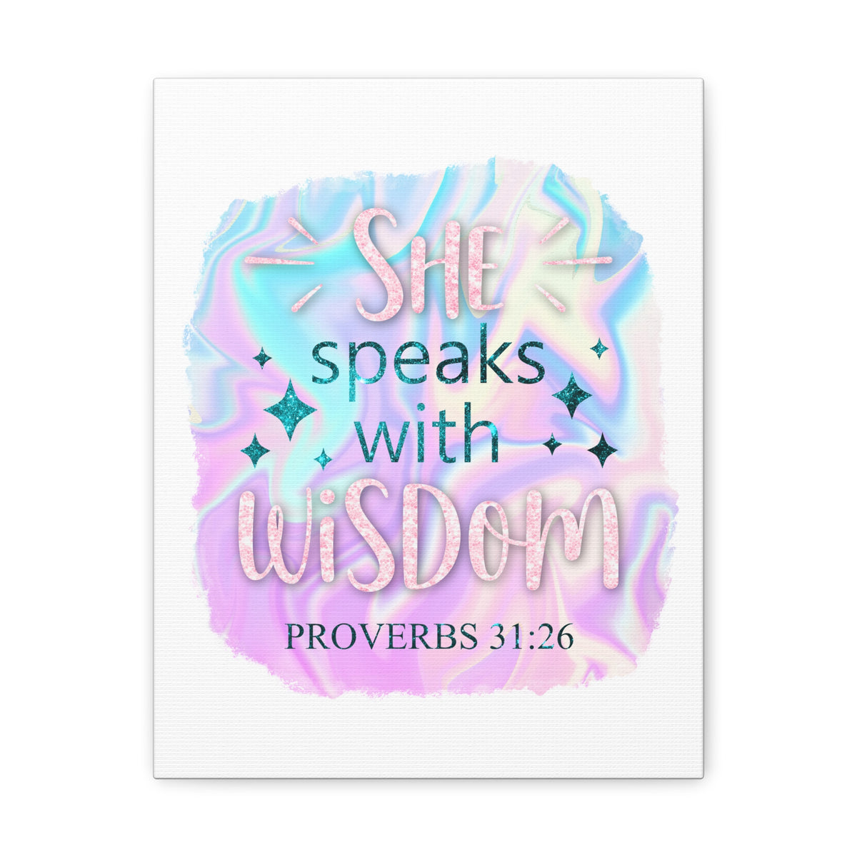 Scripture Walls Proverbs 31:26 She Speaks With Wisdom Bible Verse Canvas Christian Wall Art Ready to Hang Unframed-Express Your Love Gifts