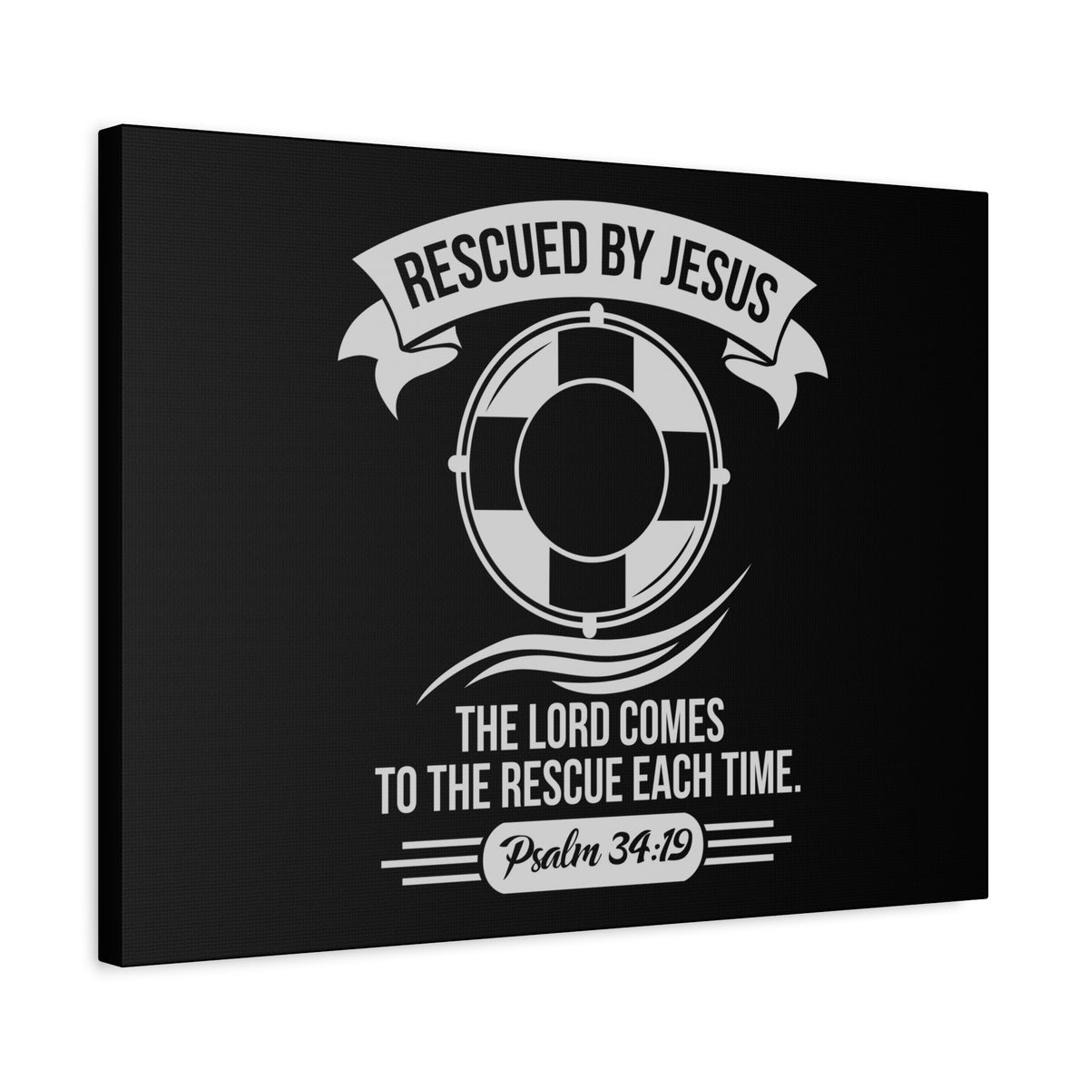 Scripture Walls Psalm 34:19 Rescued By Jesus Bible Verse Canvas Christian Wall Art Ready to Hang Unframed-Express Your Love Gifts