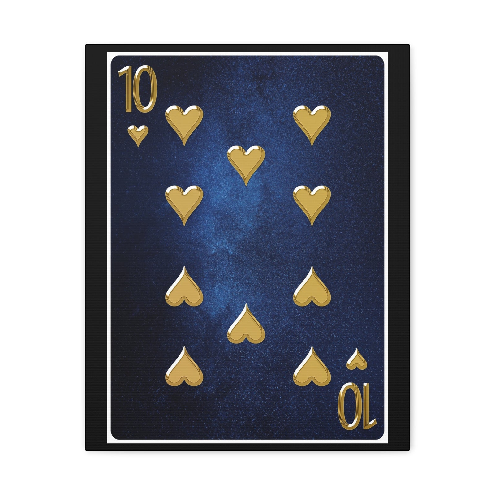 Ten Of Hearts Space Background Playing Card Canvas Wall Art for Home Decor Ready-to-Hang-Express Your Love Gifts