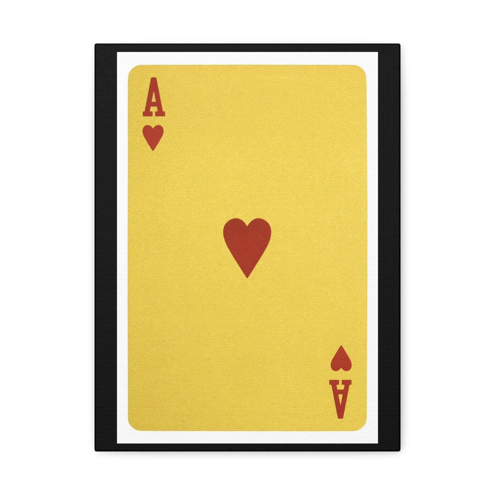 Golden Ace Of Hearts Isolated White Background Playing Card Canvas Wall Art for Home Decor Ready-to-Hang-Express Your Love Gifts