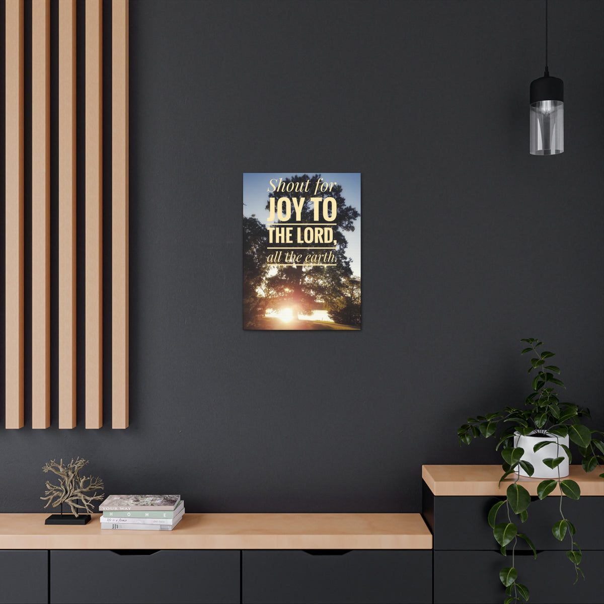 Scripture Walls Shout For Joy Psalm 100:1 Bible Verse Canvas Christian Wall Art Ready to Hang-Express Your Love Gifts