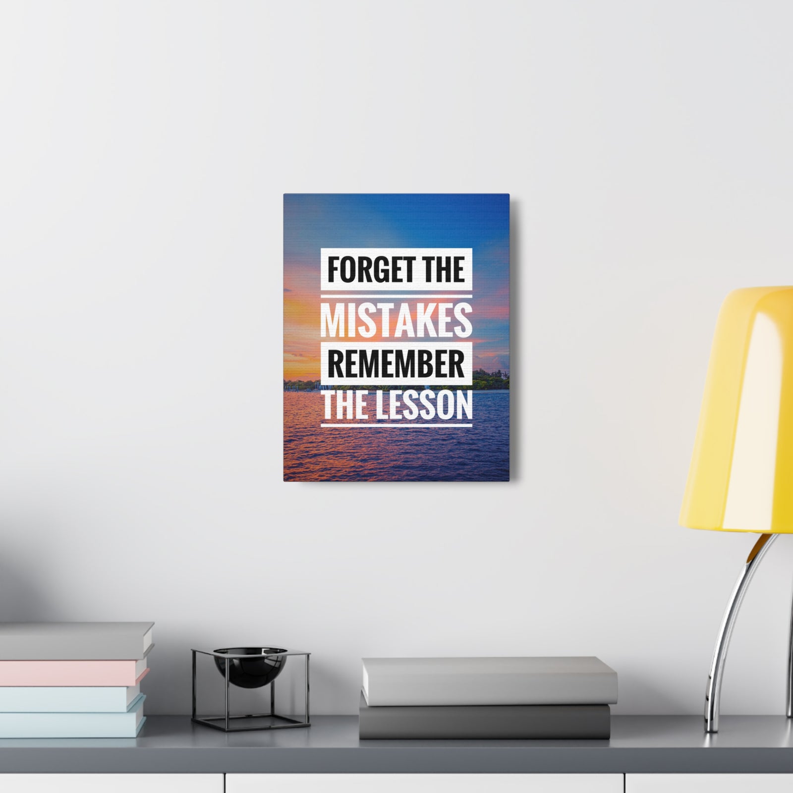 Inspirational Quote Canvas Forget The Mistakes Motivational Print Ready to Hang Artwork-Express Your Love Gifts