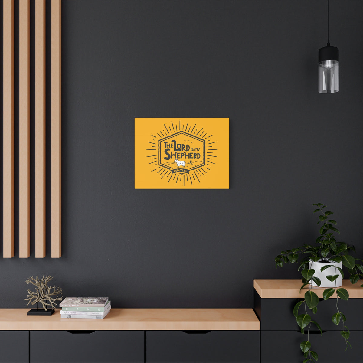 Scripture Canvas The Lord Is My Shepherd Psalm 23 Christian Wall Art Bible Verse Print Ready To Hang-Express Your Love Gifts