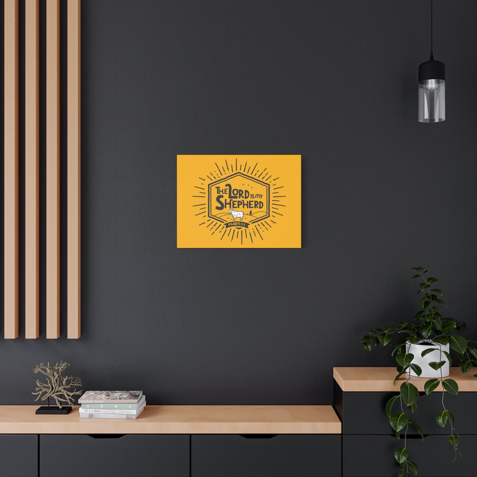 Scripture Canvas The Lord Is My Shepherd Psalm 23 Christian Wall Art Bible Verse Print Ready To Hang-Express Your Love Gifts