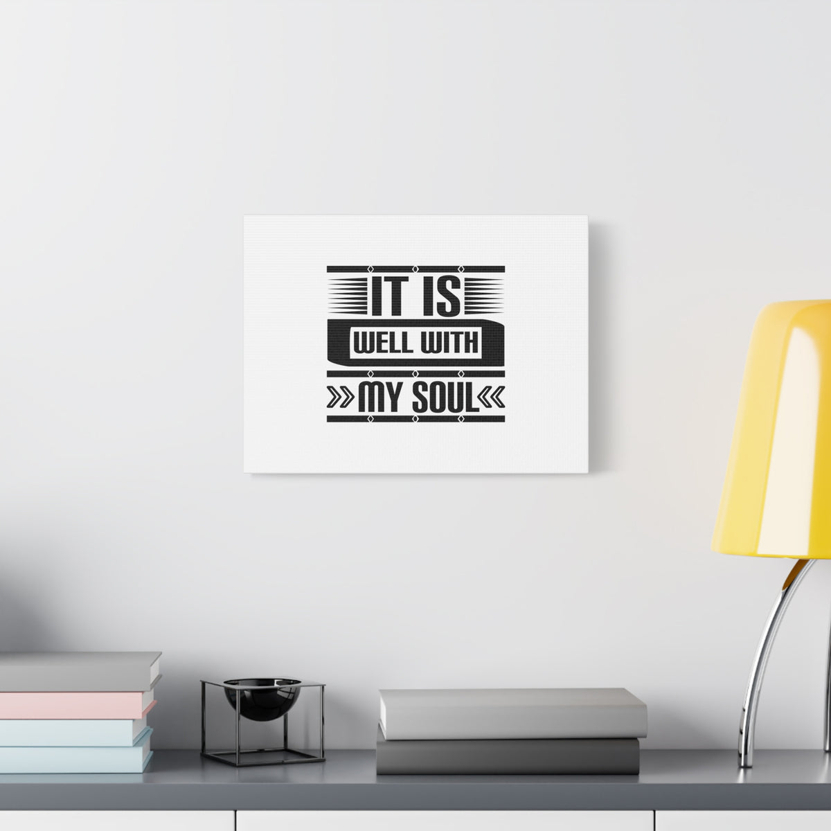 Scripture Canvas It Is Well With My Soul Psalm 42:7 White Christian Wall Art Bible Verse Print Ready to Hang-Express Your Love Gifts
