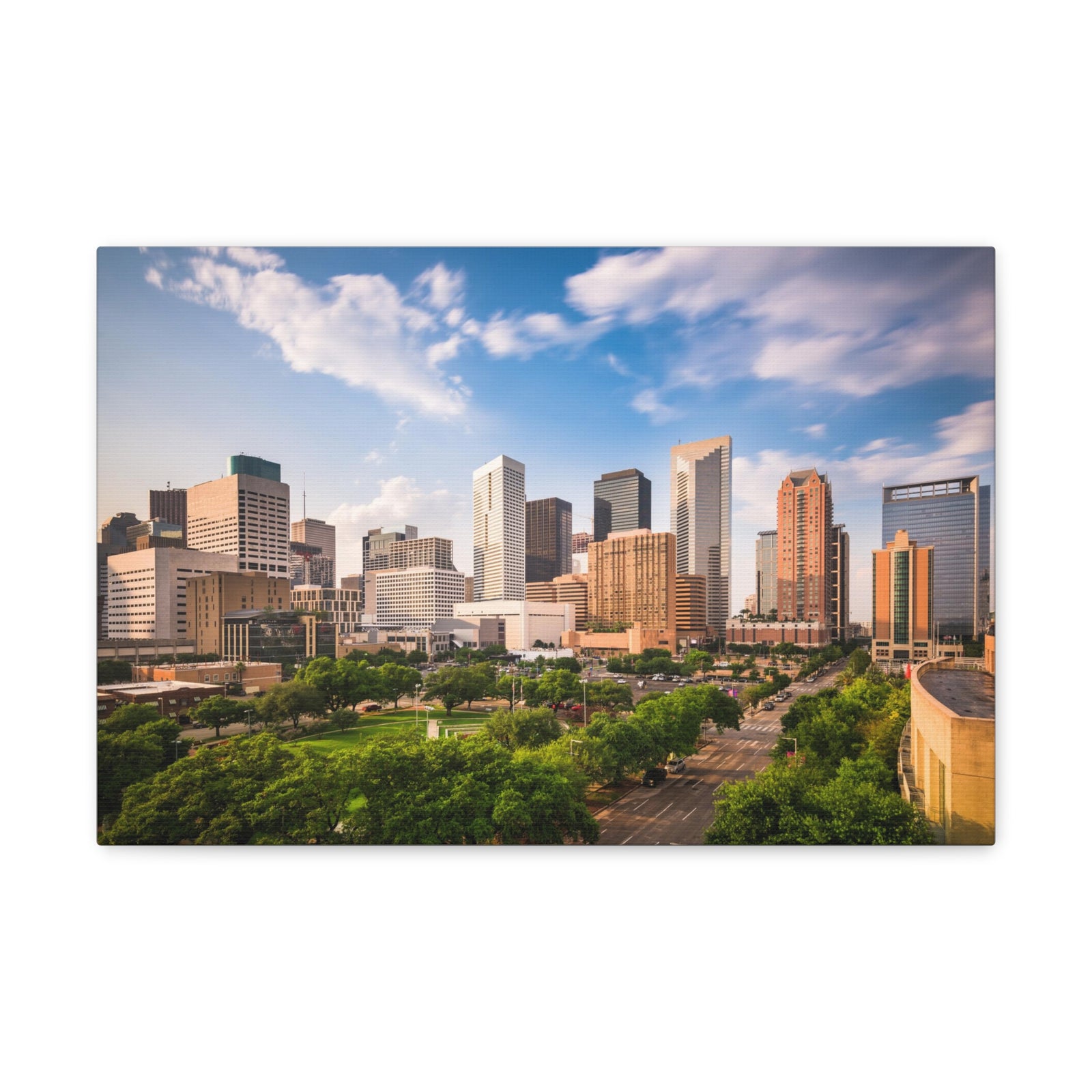 Houston Daytime Skyline Canvas Artwork High-Quality Breathtaking Stunning Cityscape for Home Decor Ready to Hang-Express Your Love Gifts