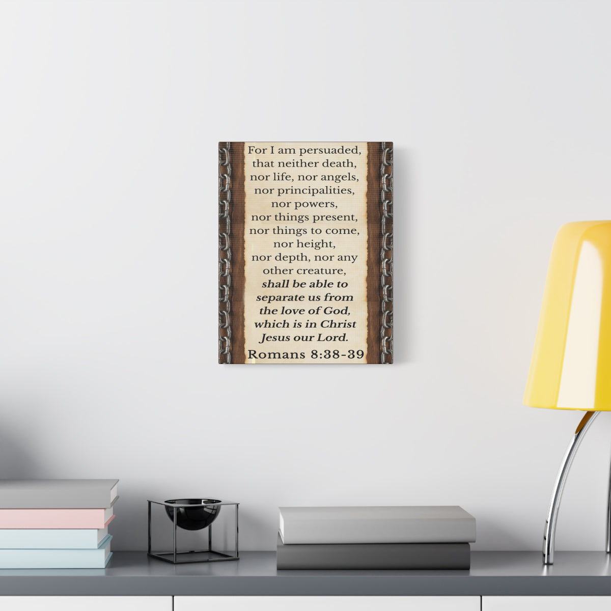 Scripture Walls Romans 8:38-39 Chain Bible Verse Canvas Christian Wall Art Ready to Hang Unframed-Express Your Love Gifts