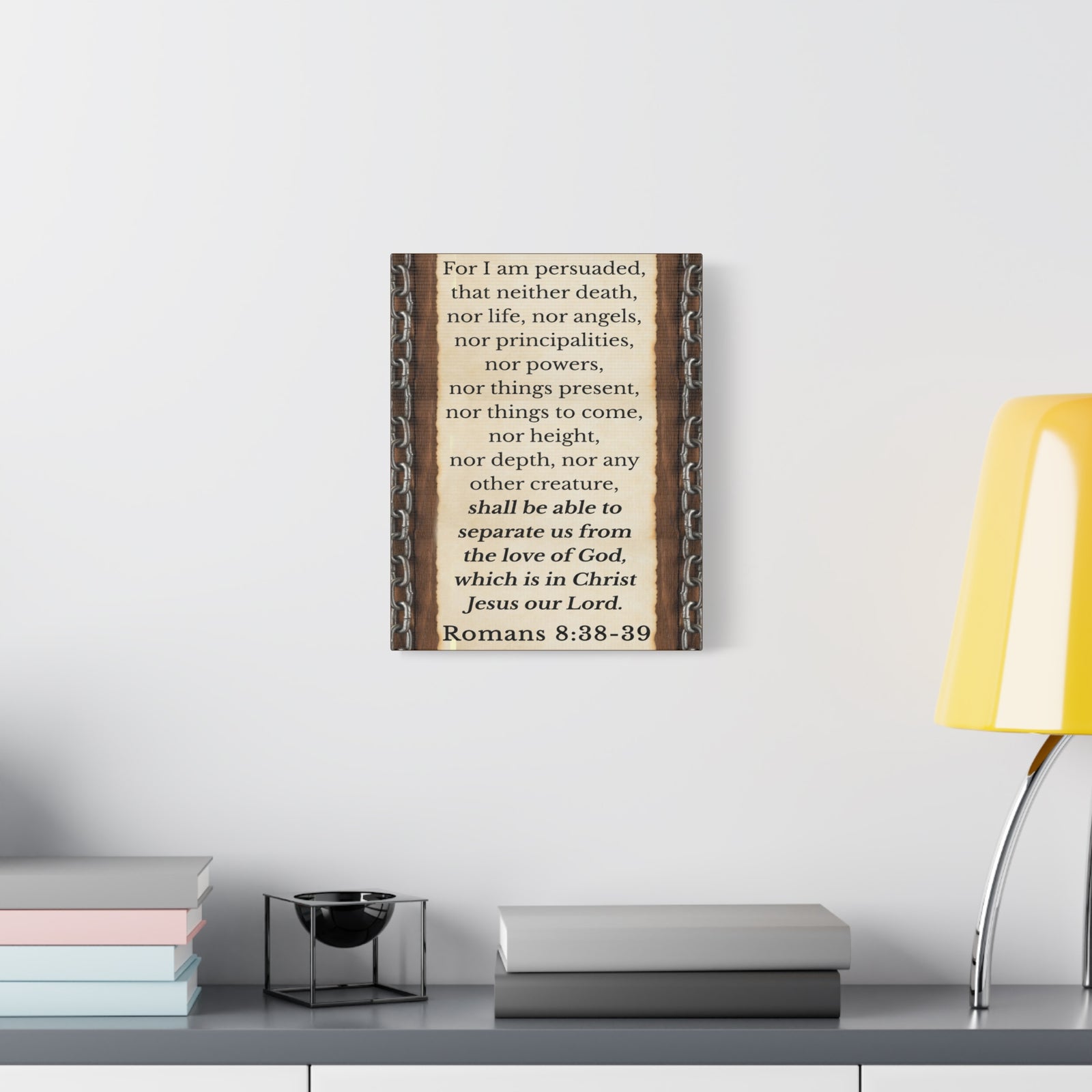 Scripture Walls Romans 8:38-39 Chain Bible Verse Canvas Christian Wall Art Ready to Hang Unframed-Express Your Love Gifts