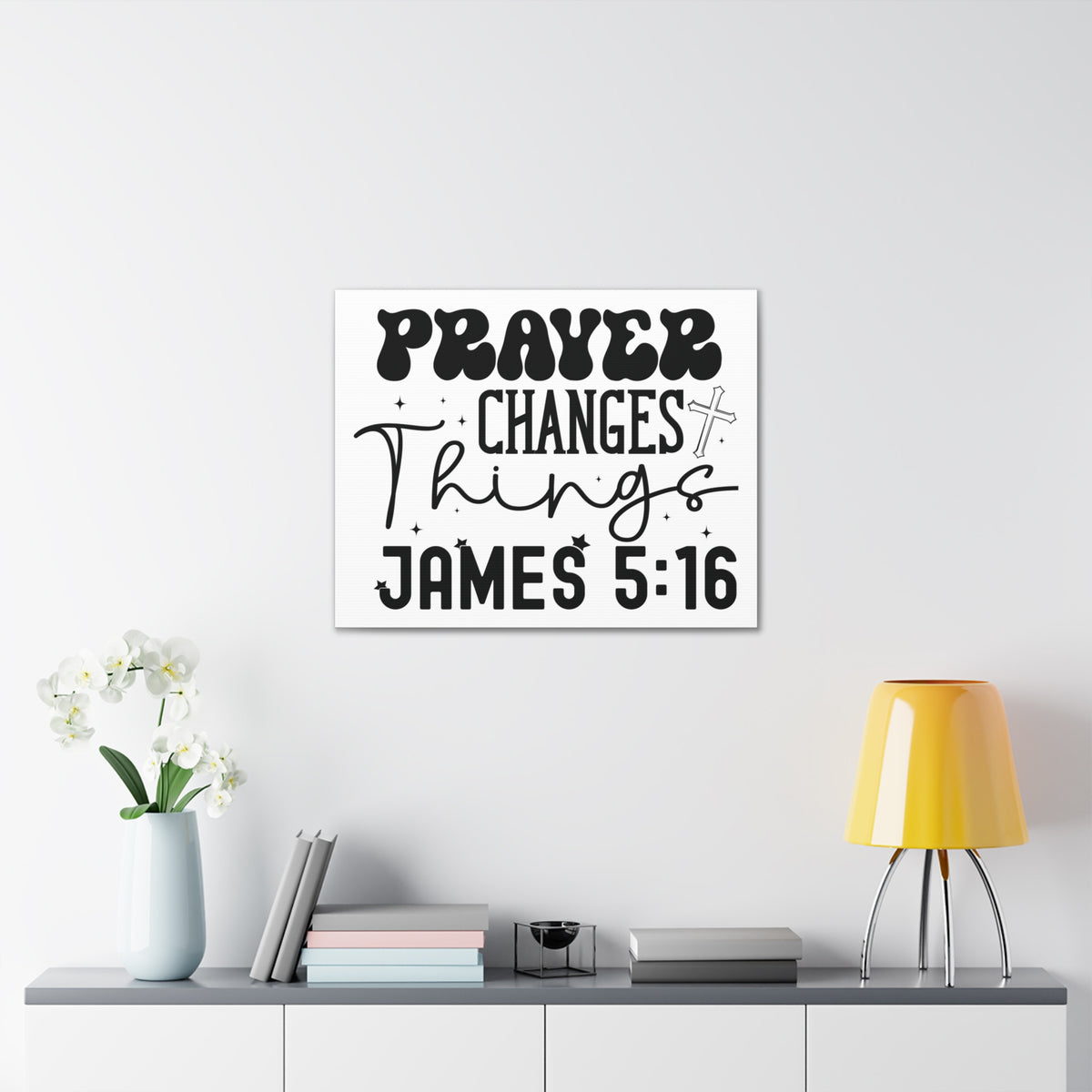 Scripture Walls James 5:16 Prayer Changes Things Bible Verse Canvas Christian Wall Art Ready to Hang Unframed-Express Your Love Gifts